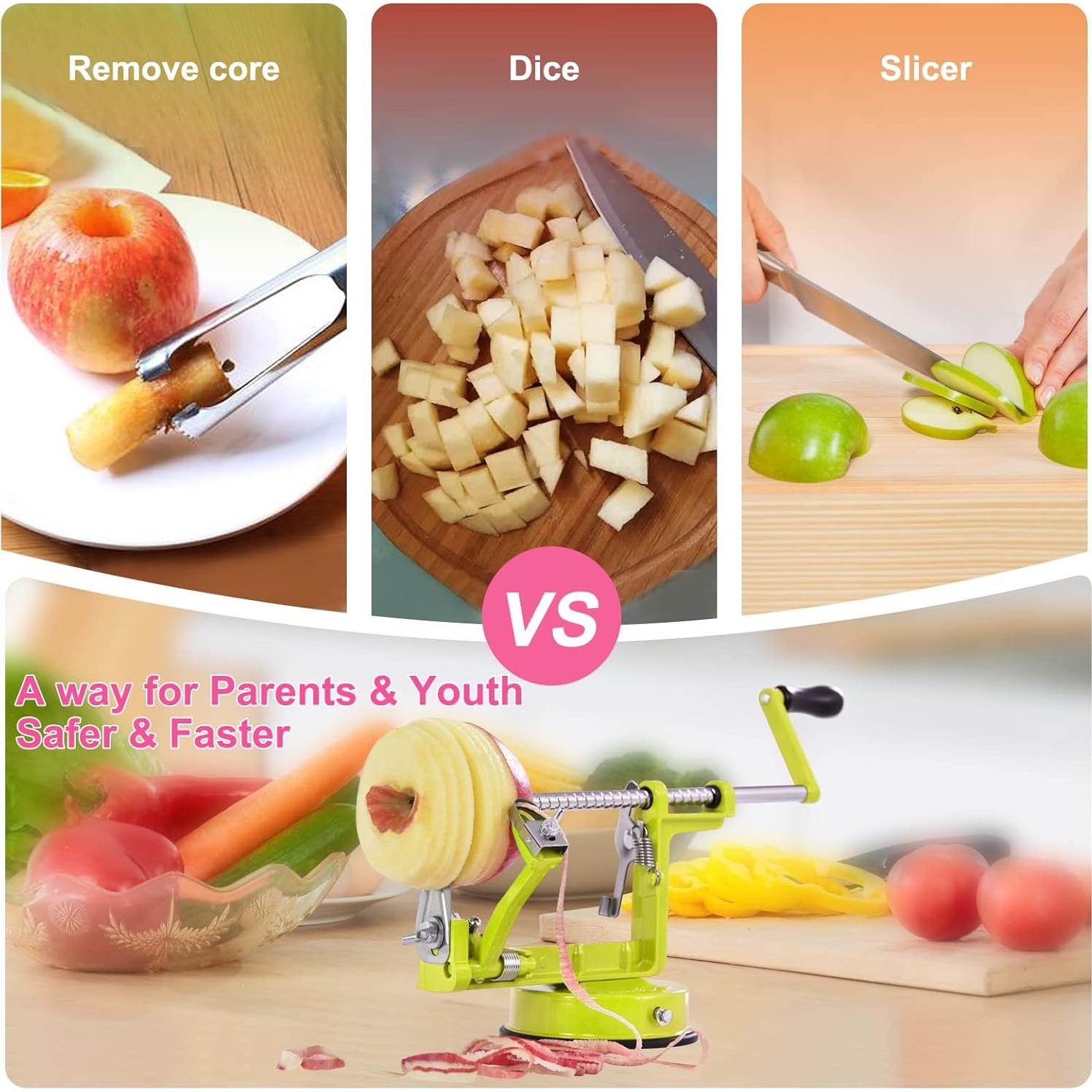 Pelador Multifuncional 3 en 1 Pautou Verde Acero Inoxidable