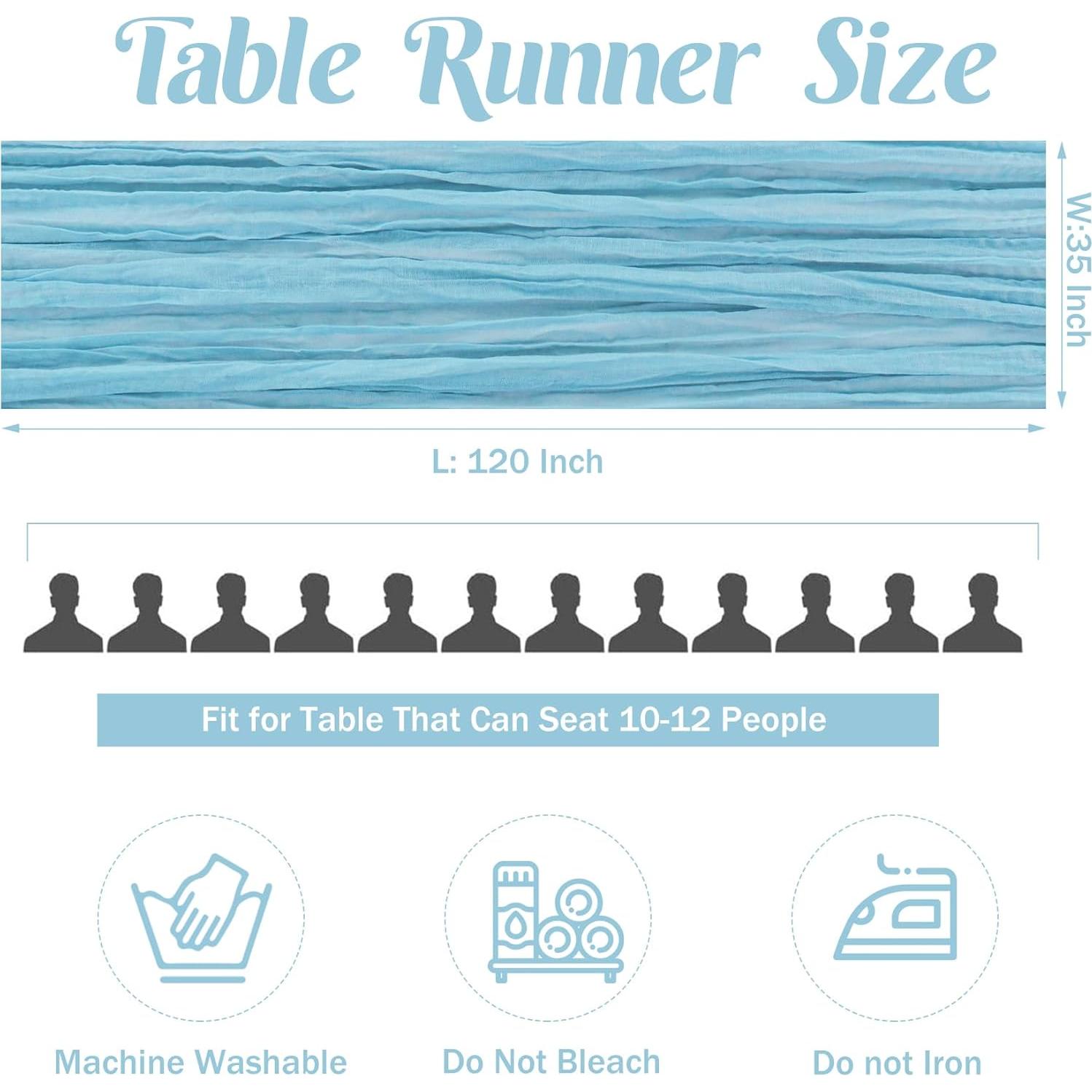 Corredor de Mesa de Gasa Azul Bebé 89x305cm JALANCY