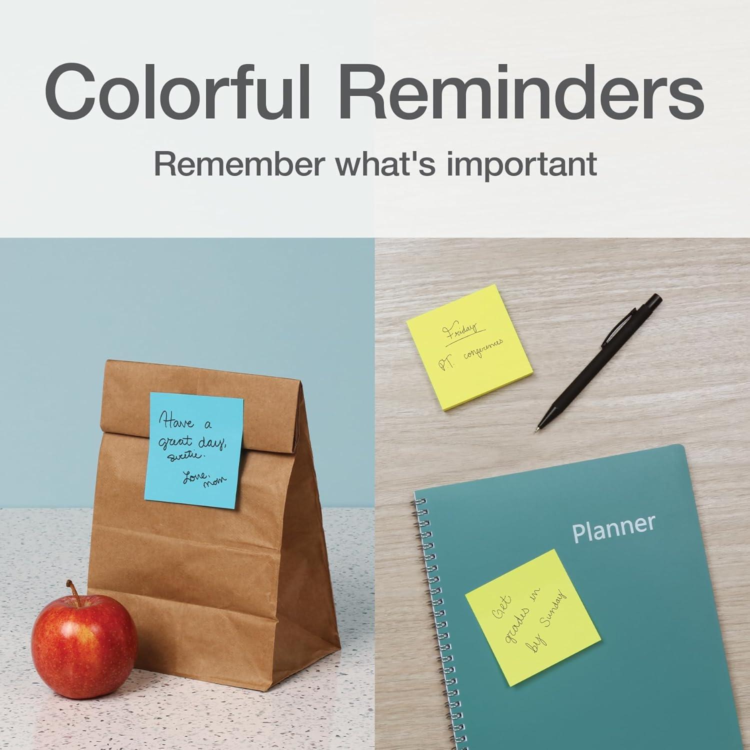 Notas Adhesivas Redi-Tag 7.62x7.62cm, Paquete de 8 Colores Brillantes