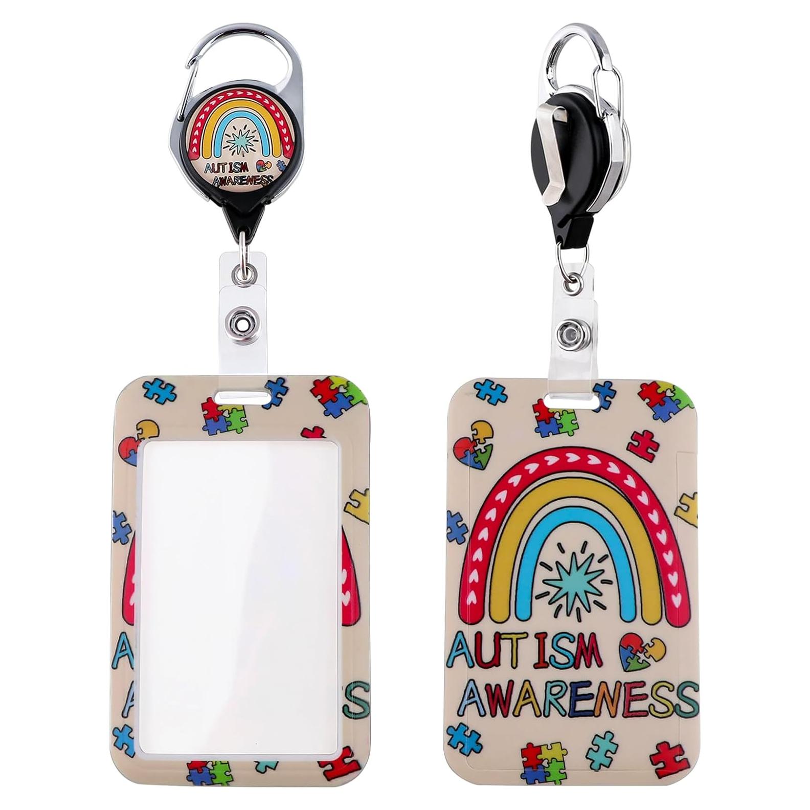 Porta Credencial Retráctil Beemorita Autismo Clip Estético