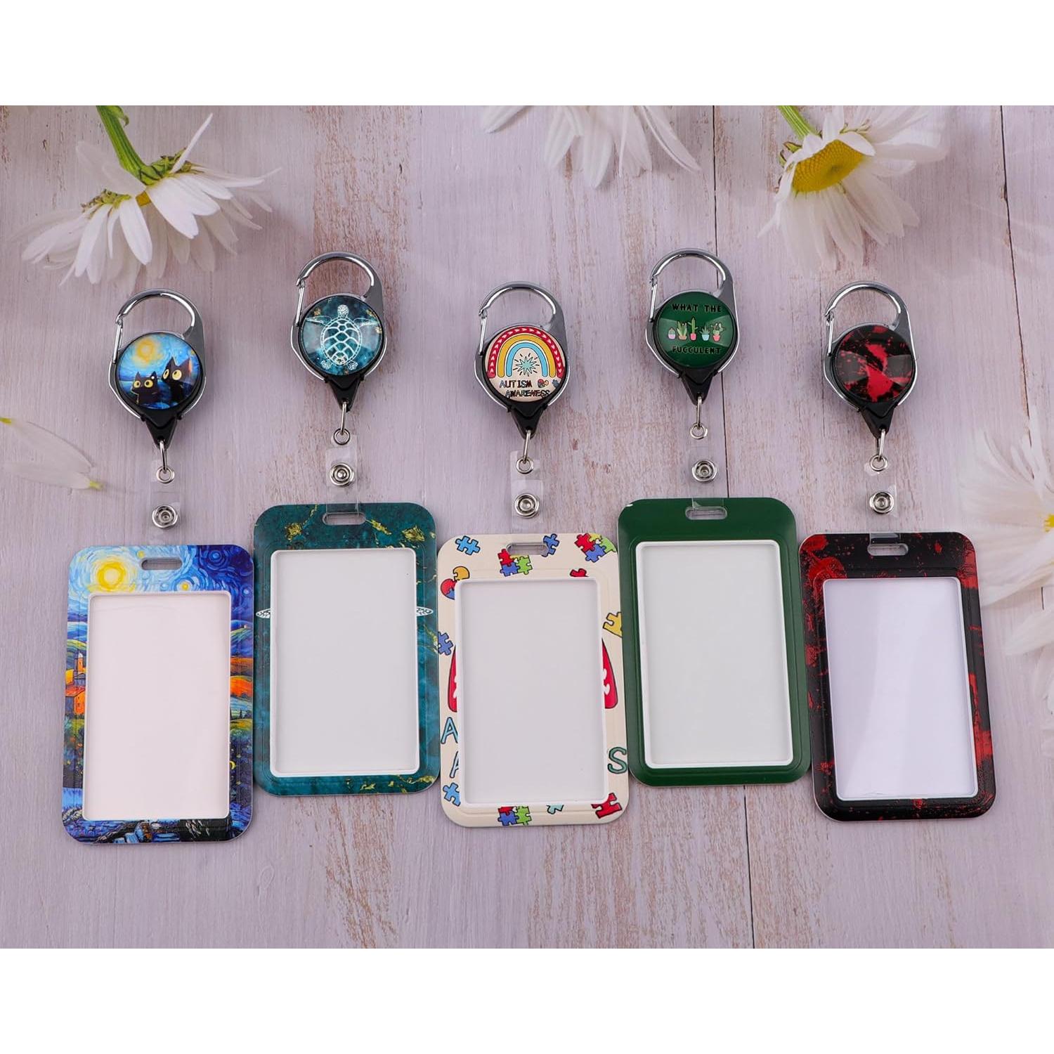 Porta Credencial Retráctil Beemorita Autismo Clip Estético