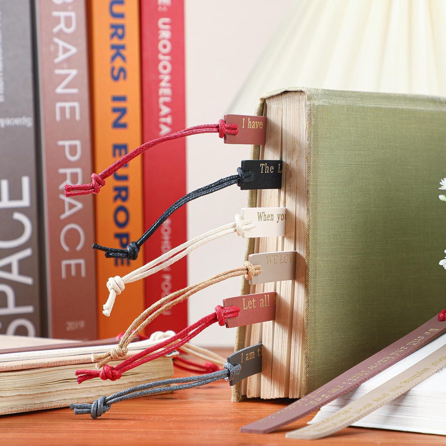 10 Marcadores de Cuero Skyygemm con Versículos Bíblicos