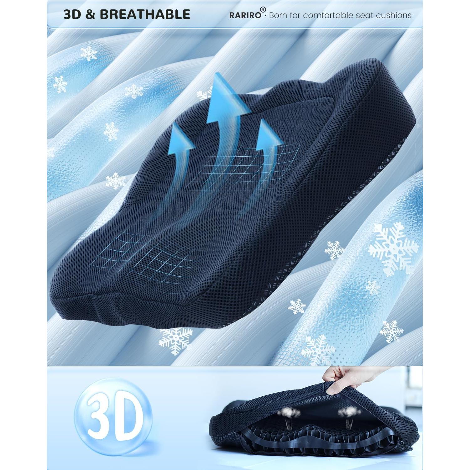 Cojín de Gel RARIRO para Silla de Ruedas y Oficina 42.9x36.8cm