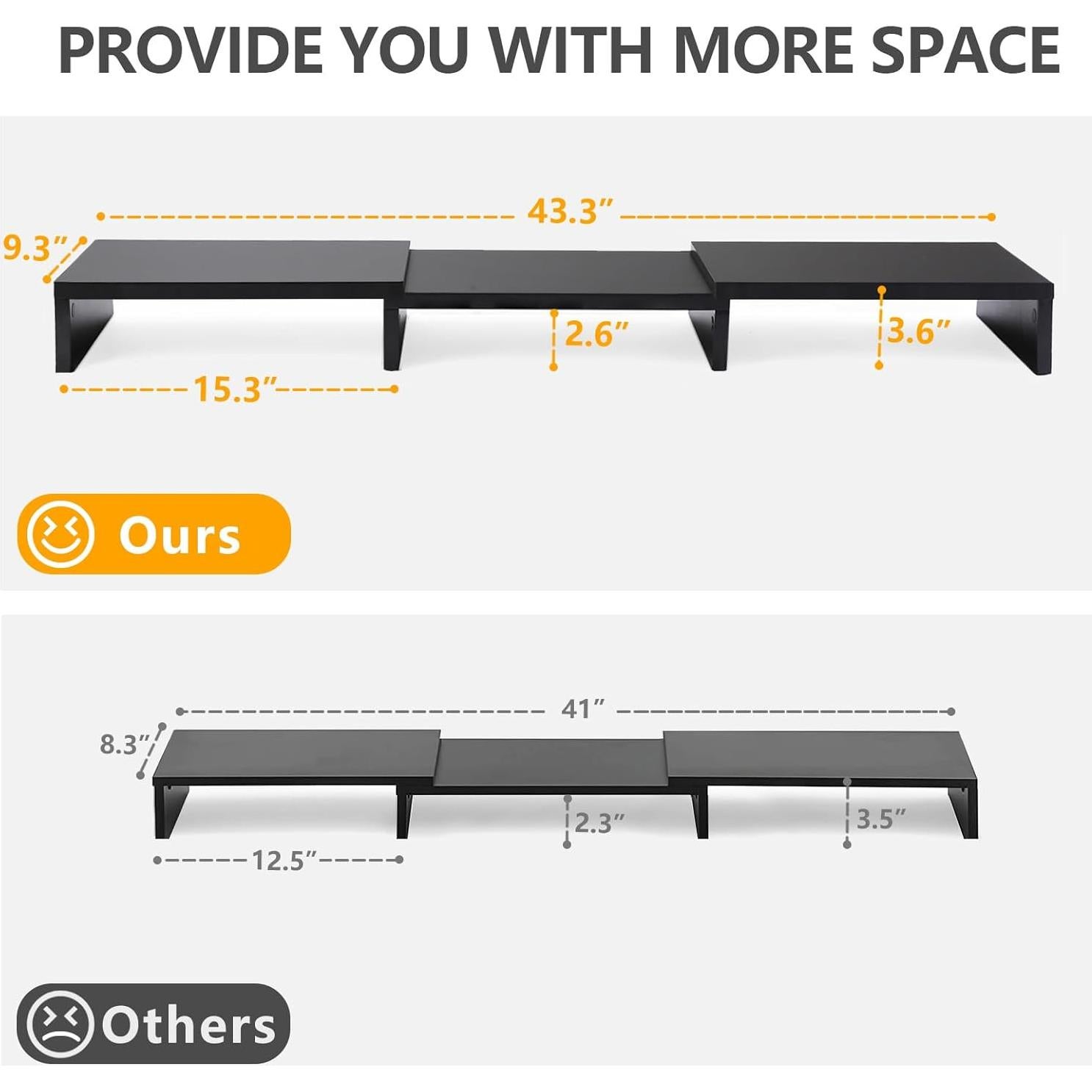 Soporte Doble Monitor TAVR Ajustable 77.8-110 cm Negro
