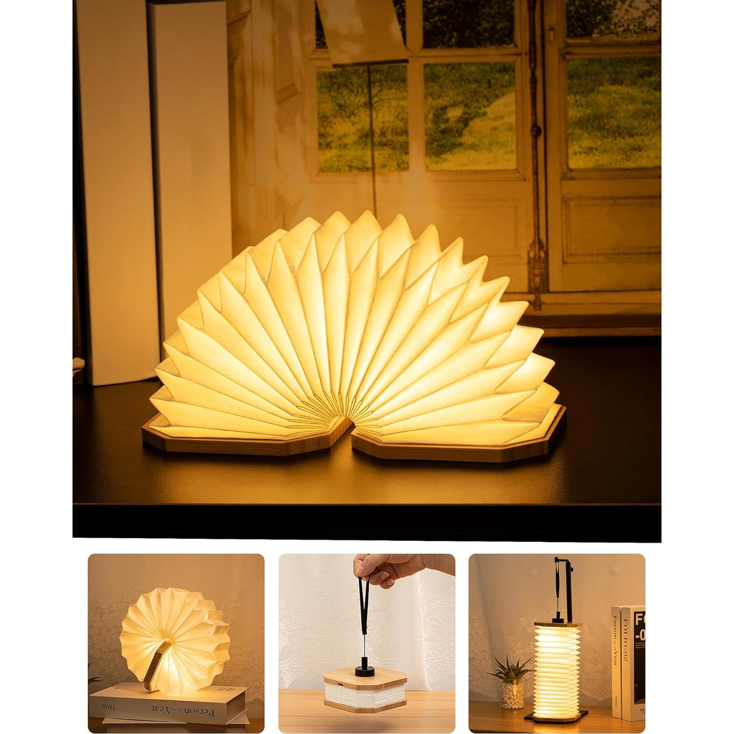 Lámpara Acordeón Plegable ZBOLE LED USB Bambú 3W