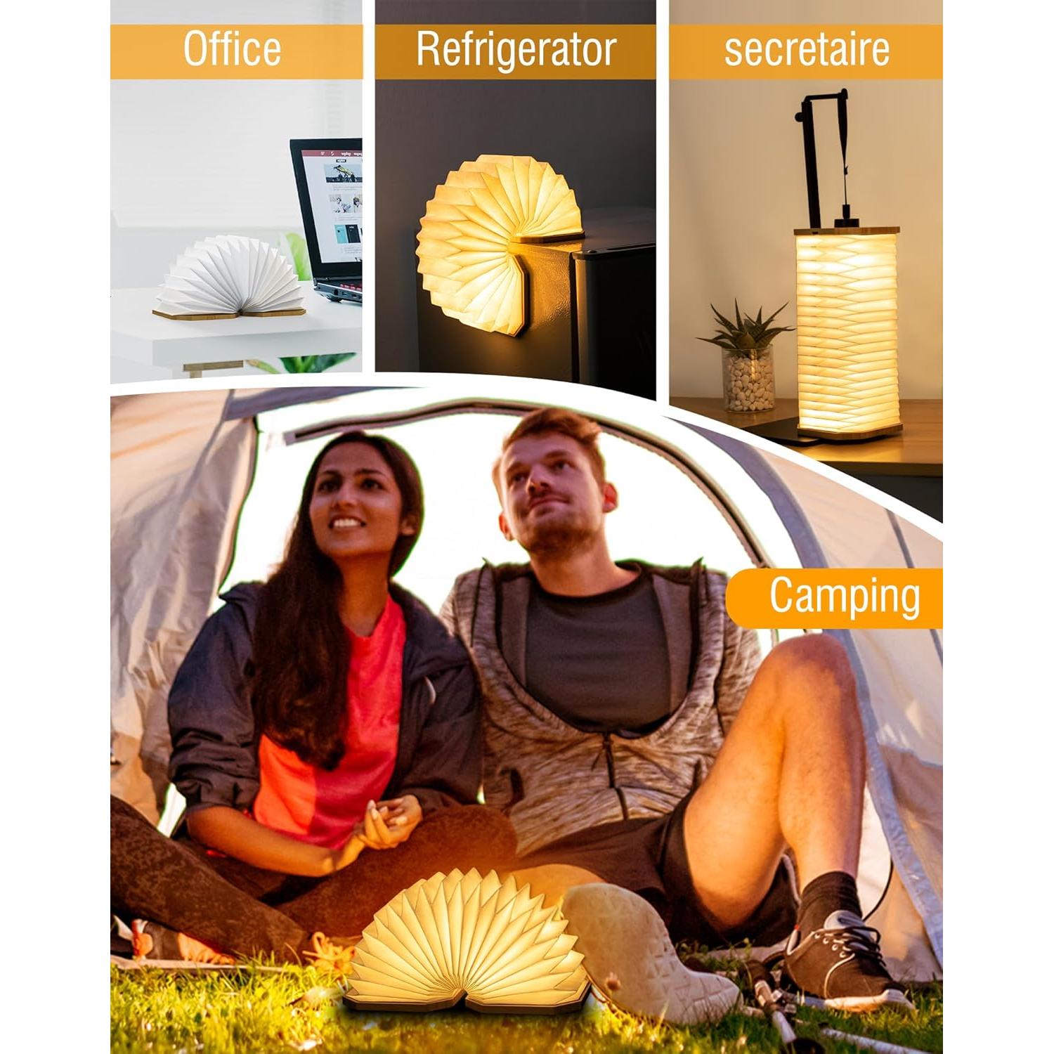 Lámpara Acordeón Plegable ZBOLE LED USB Bambú 3W