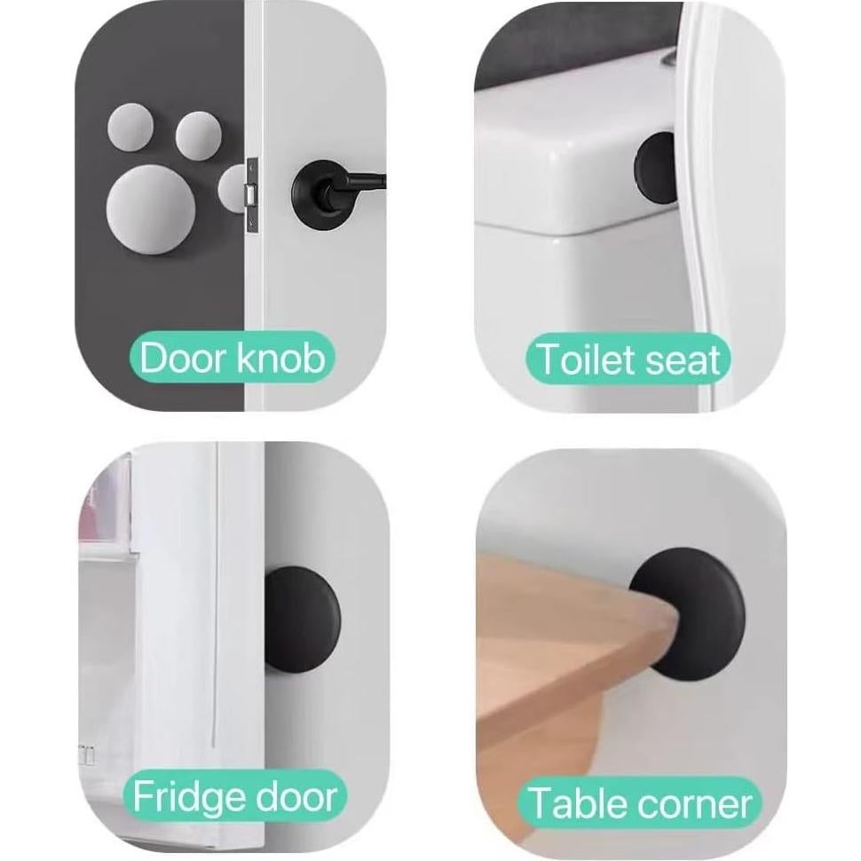 6 Topes de Puerta Redondos Symsept - Silicona Autoadhesiva