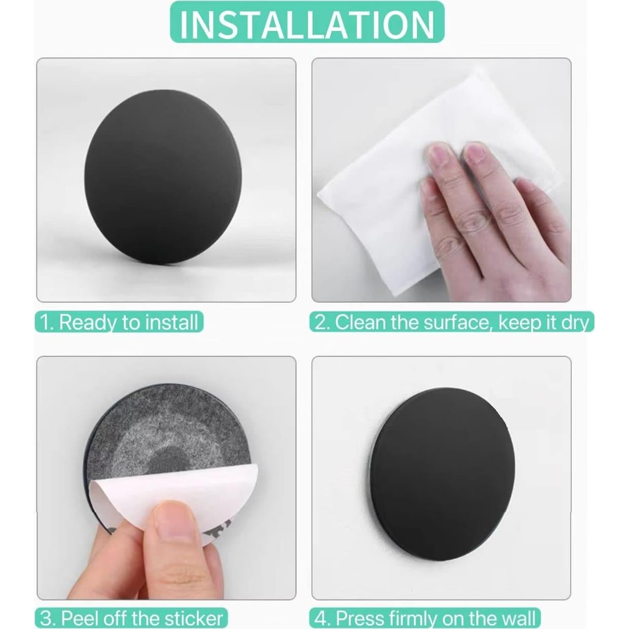 6 Topes de Puerta Redondos Symsept - Silicona Autoadhesiva