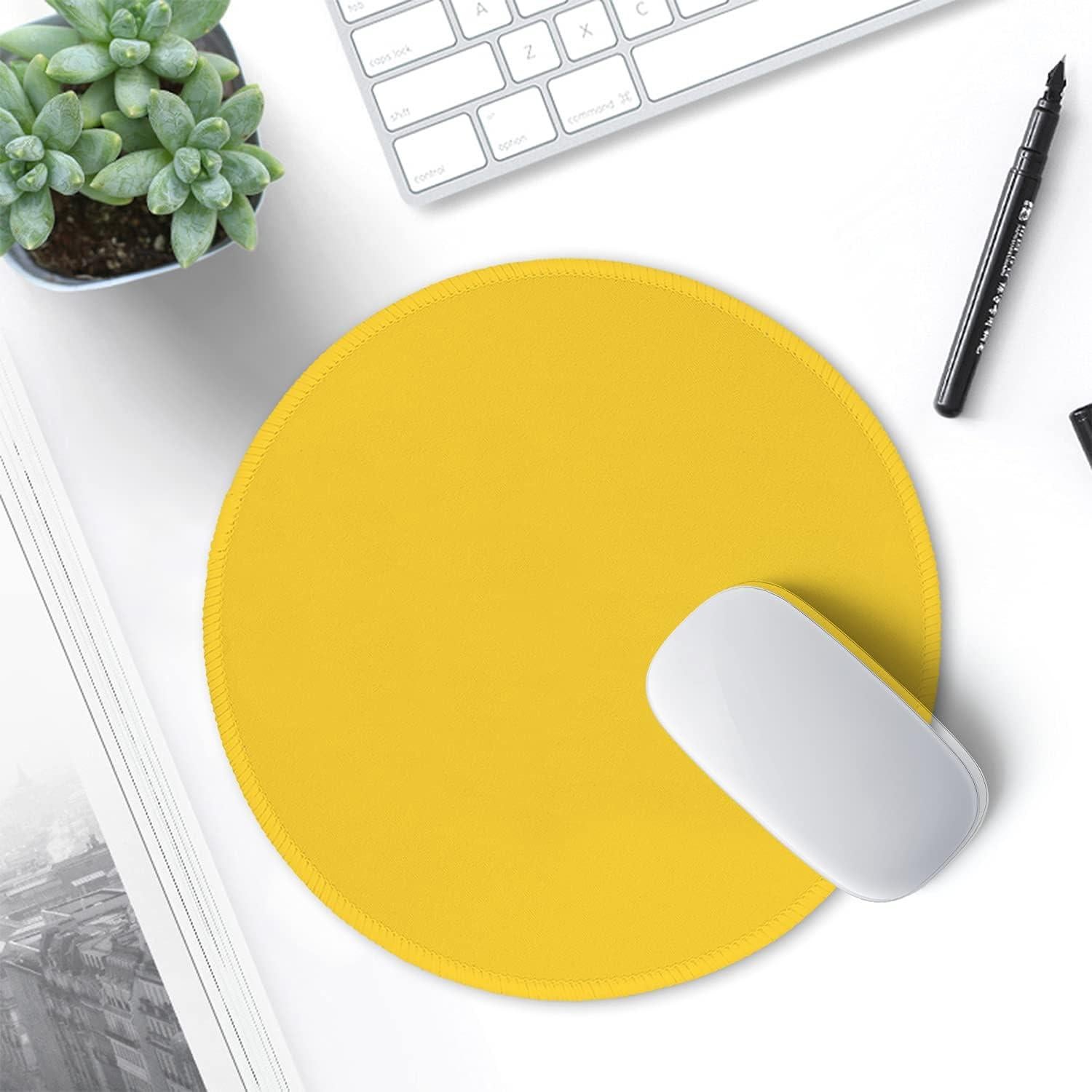 Alfombrilla de Ratón Hsurbtra Redonda 22 cm Amarillo Antideslizante