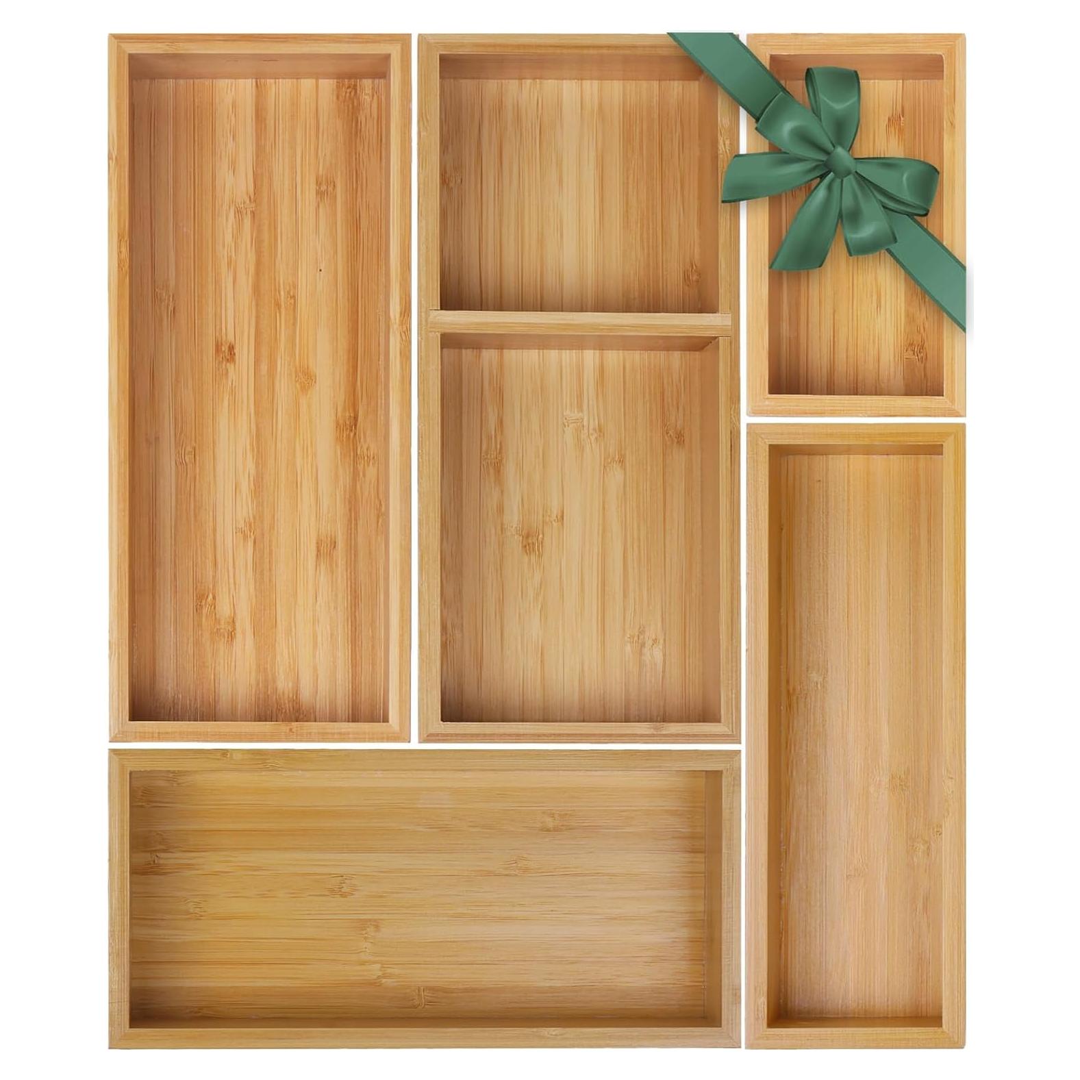 Juego de Organizadores de Cajón de Bambú MapleGrace 5 PCS
