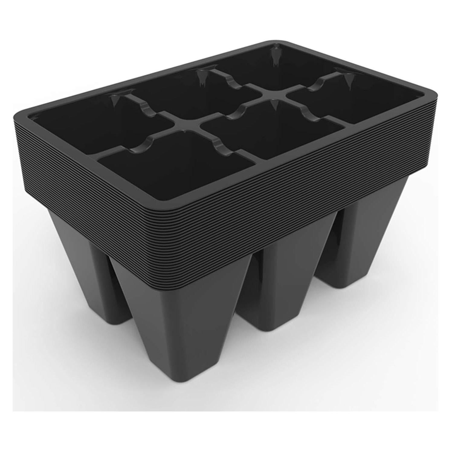 Bandeja de Inicio de Semillas Gardzen 30 Pcs 6 Celdas Negro