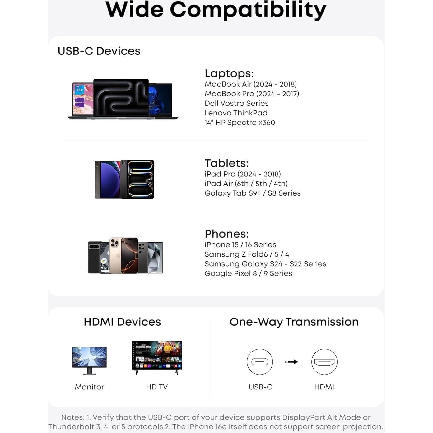 Cable HDMI Anker 4K 60Hz USB-C a HDMI 0.91m Negro