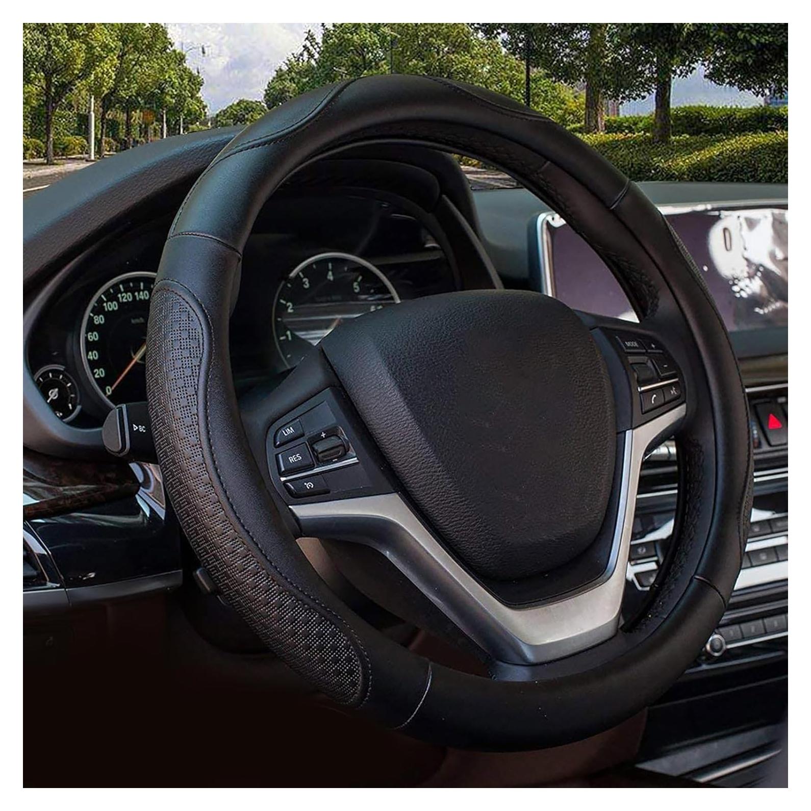 Cubierta de Volante de Cuero Valleycomfy 37-39cm Antideslizante