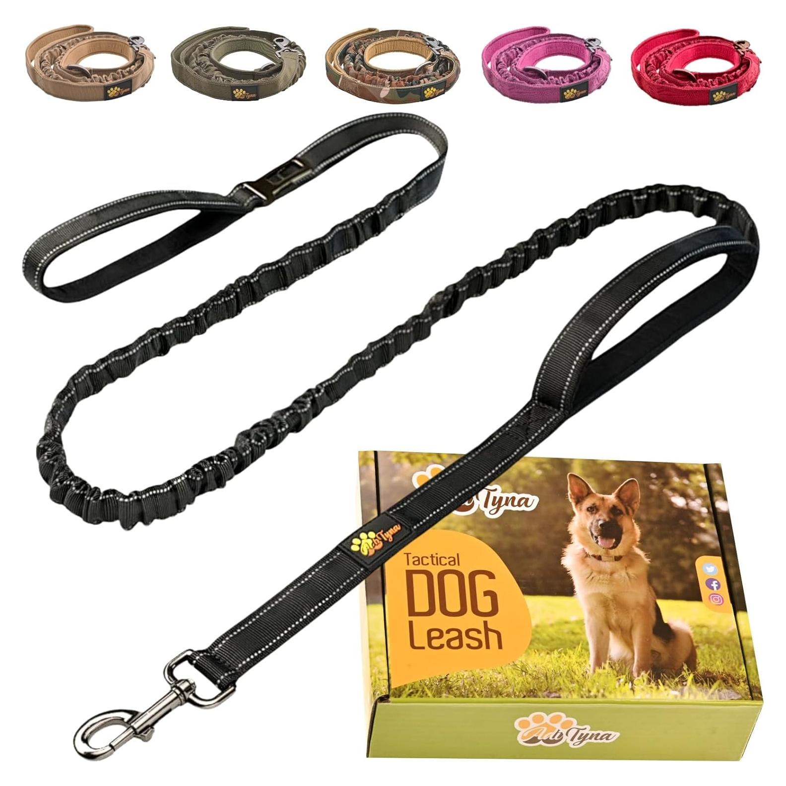 Correa Táctica Bungee para Perros Adityna 1.8m-2.3m Negra