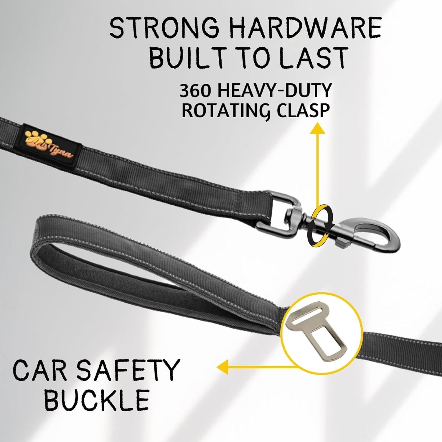 Correa Táctica Bungee para Perros Adityna 1.8m-2.3m Negra