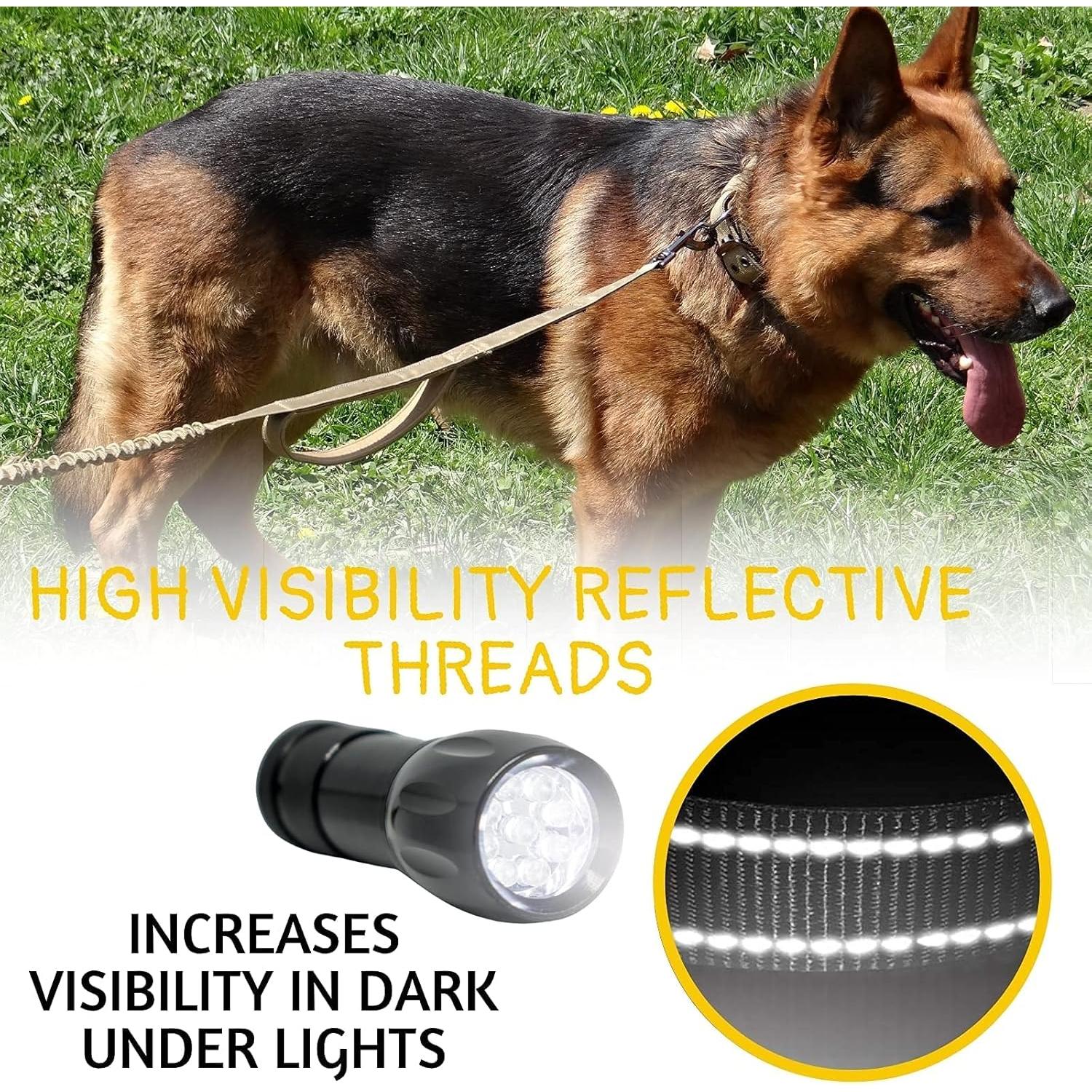 Correa Táctica Bungee para Perros Adityna 1.8m-2.3m Negra