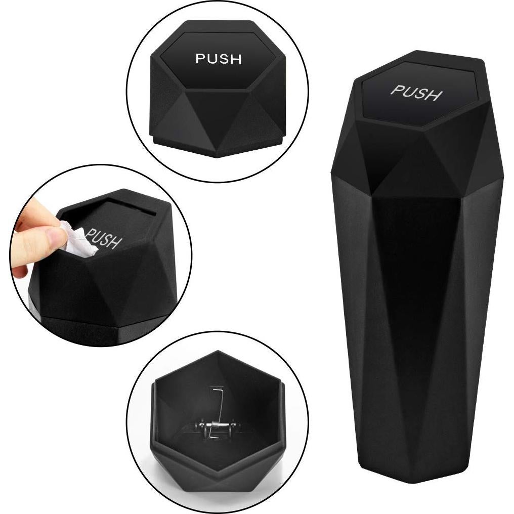 Basurero de Auto OUDEW con Tapa - Paquete de 2, 19.8x7.6cm