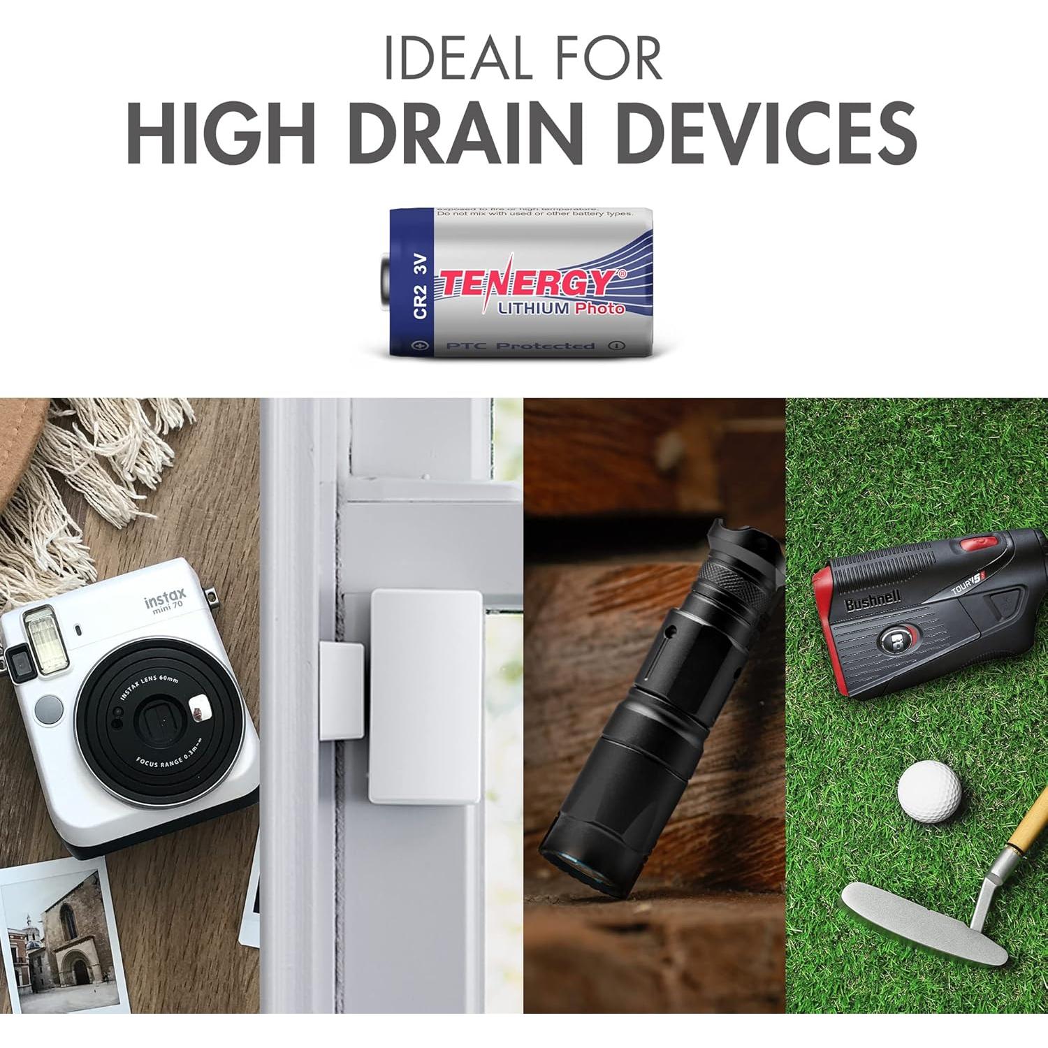 Batería de Litio CR2 3V Tenergy No Recargable Paquete de 10