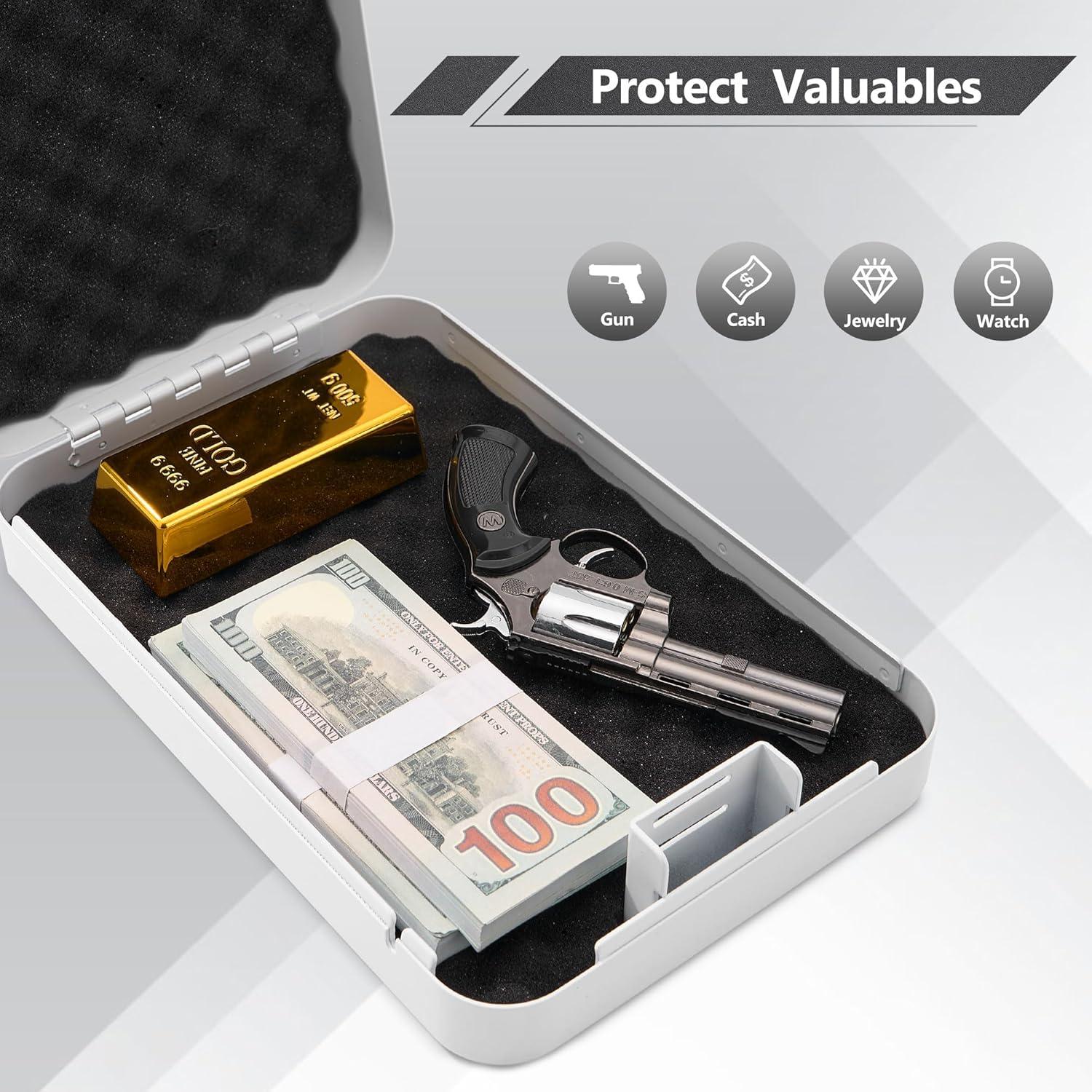 Caja Fuerte Portátil Sgorlds para Pistola con Llave 29.2x19.1cm