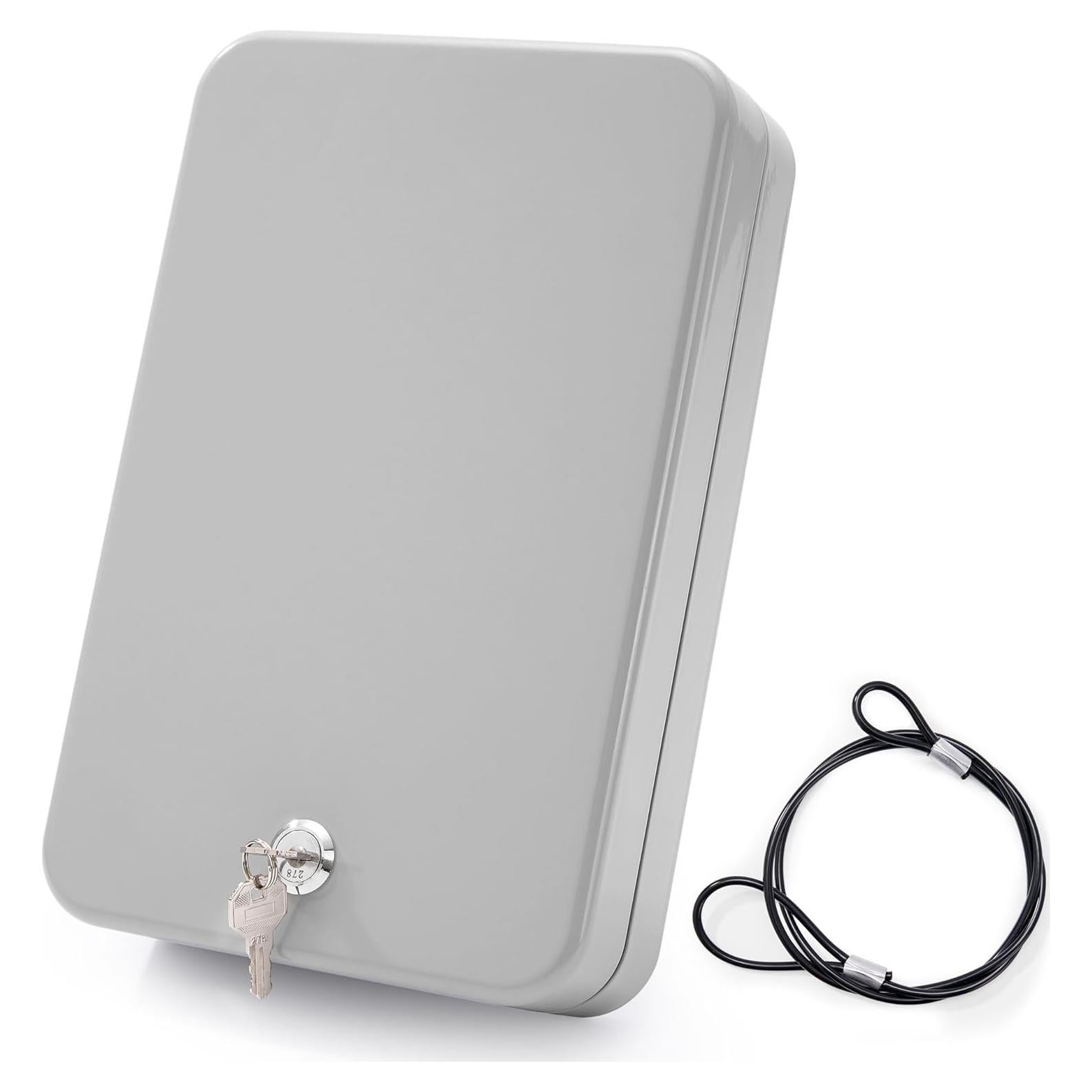 Caja Fuerte Portátil Sgorlds para Pistola con Llave 29.2x19.1cm Gris
