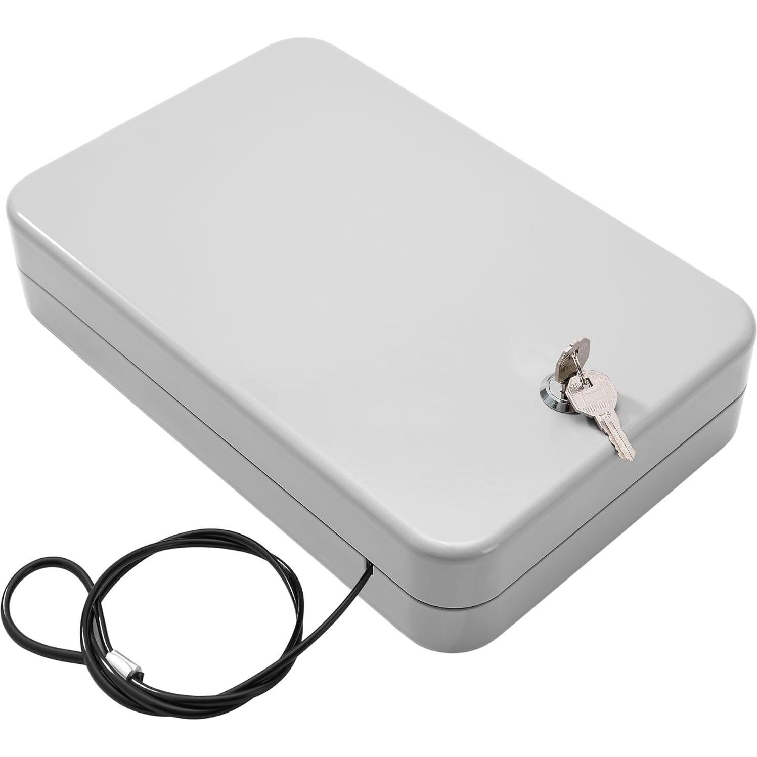 Caja Fuerte Portátil Sgorlds para Pistola con Llave 29.2x19.1cm Gris