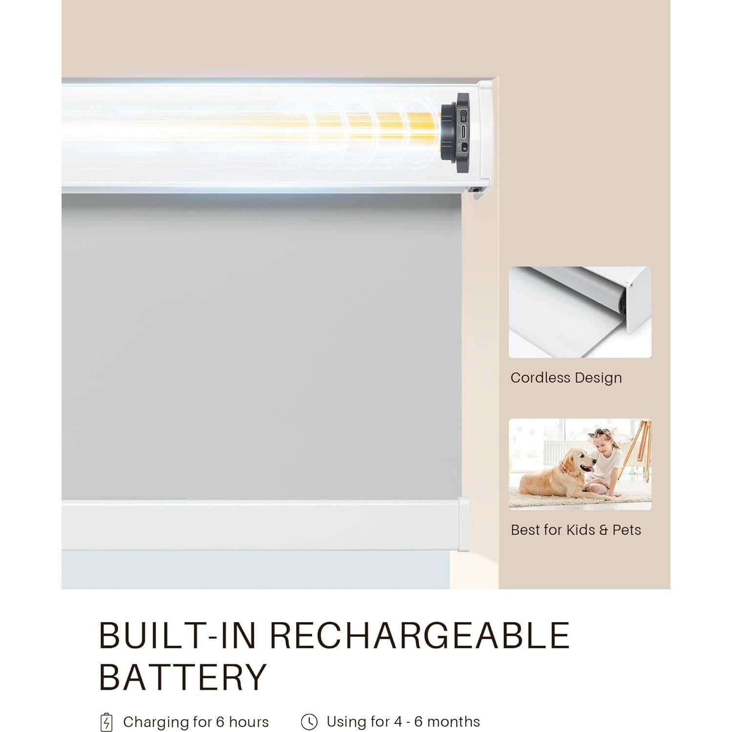 Persianas Enrollables Motorizadas JaeJaes 61x183 cm Gris