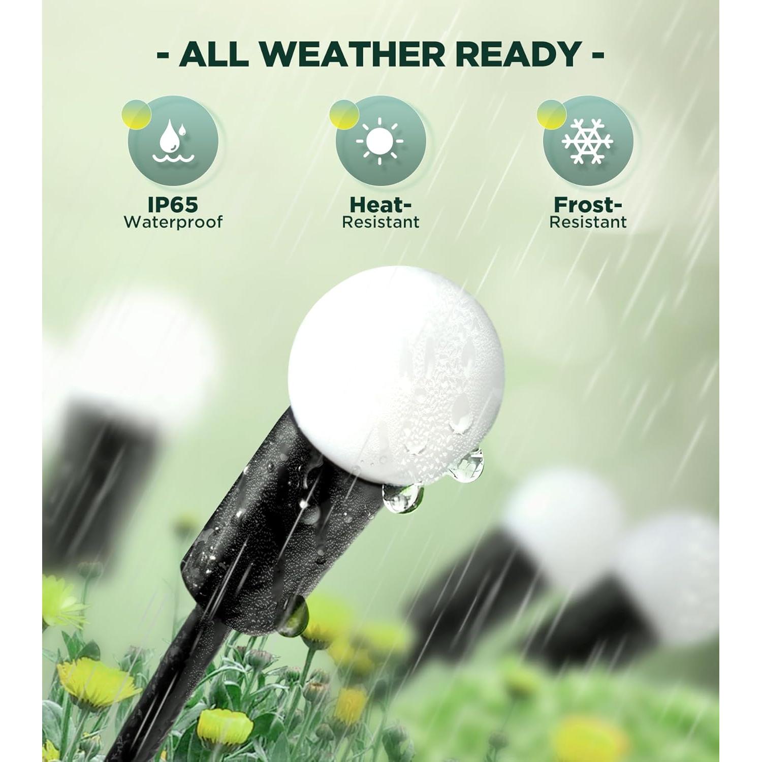 Luces de Jardín Solar ULAIYO, 2 Piezas, 8 LED, IP65