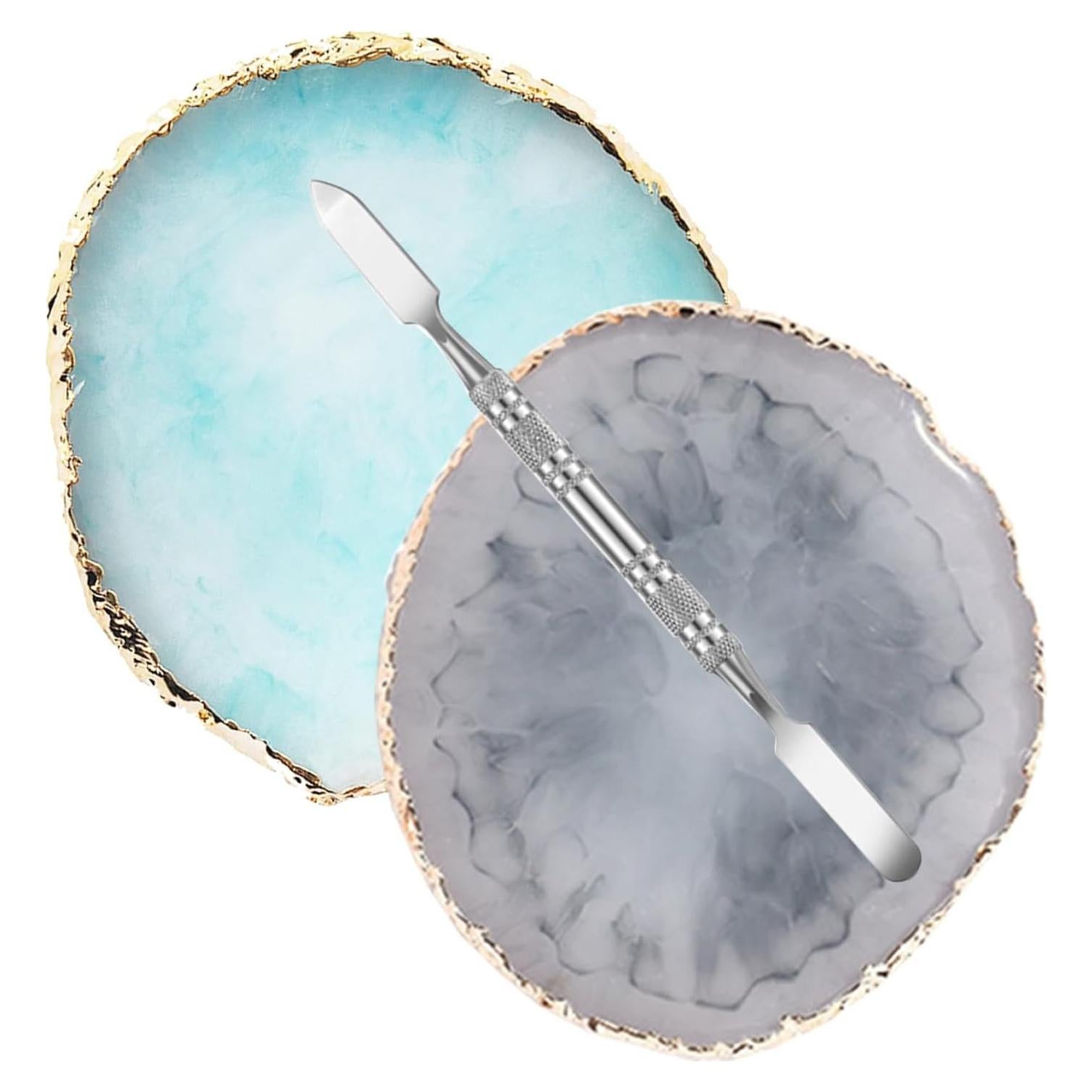 Paleta de Resina para Uñas Beautifultracy - 2 Pcs Gris y Azul