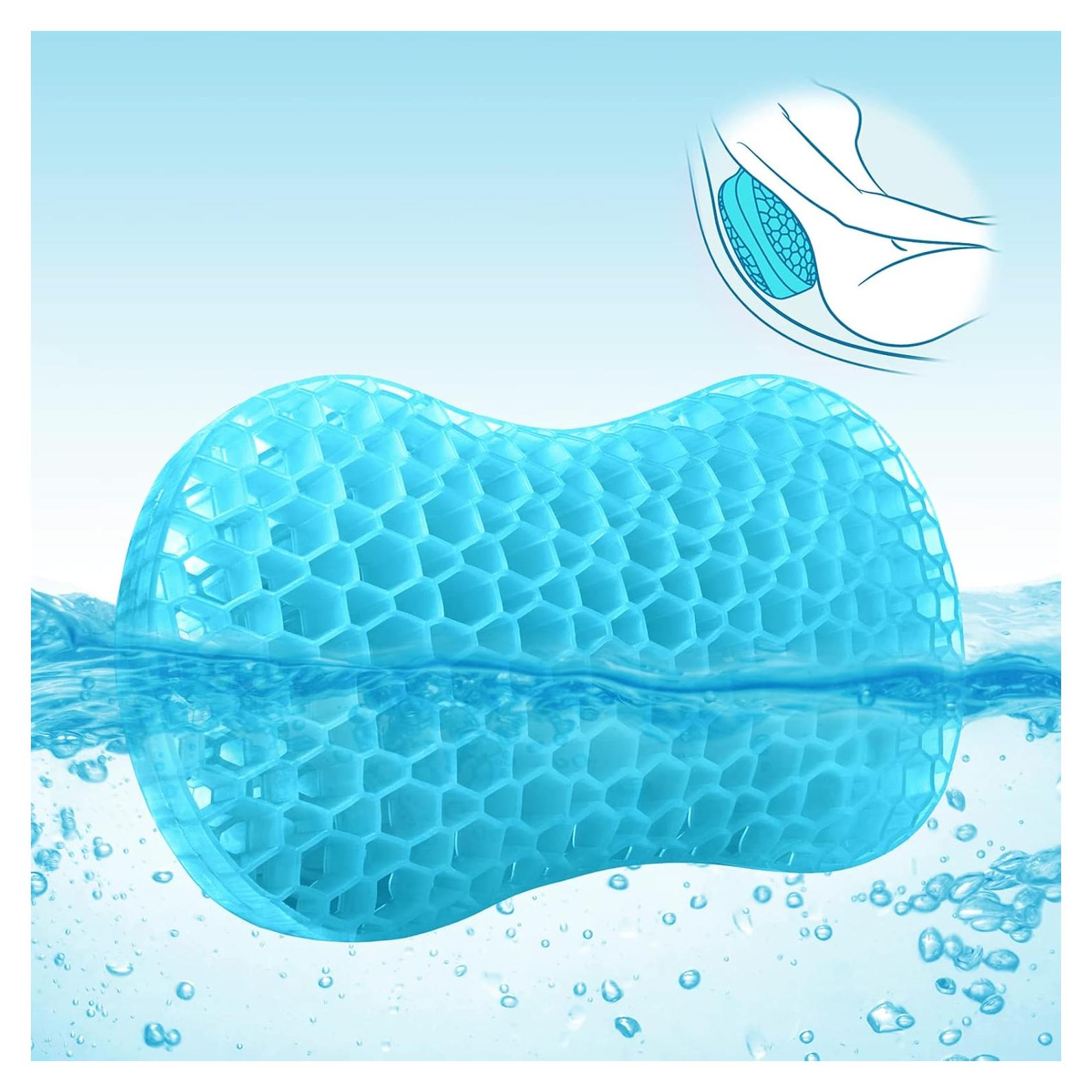 Almohada Lumbar de Gel Sunlit Aqua para Baño 38.1x21.8cm