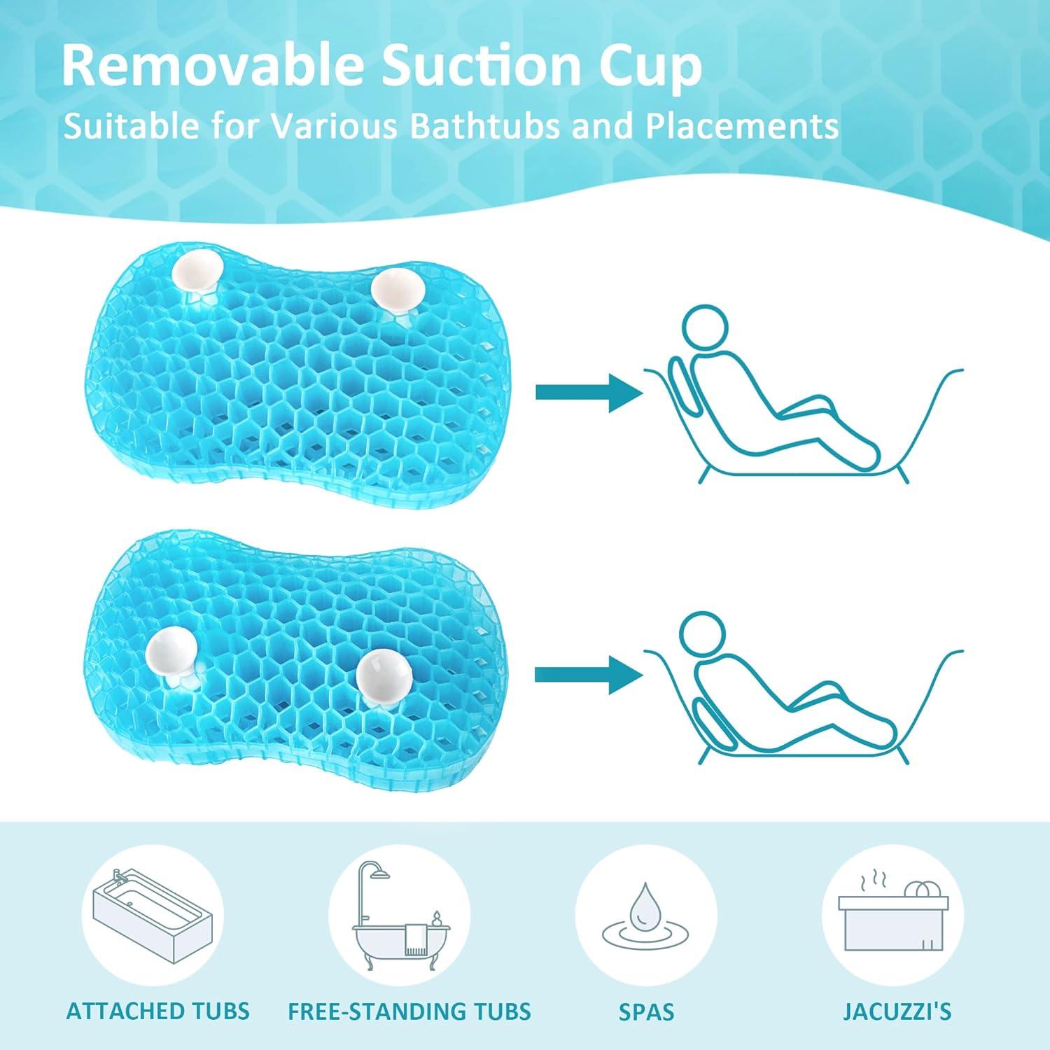 Almohada Lumbar de Gel Sunlit Aqua para Baño 38.1x21.8cm