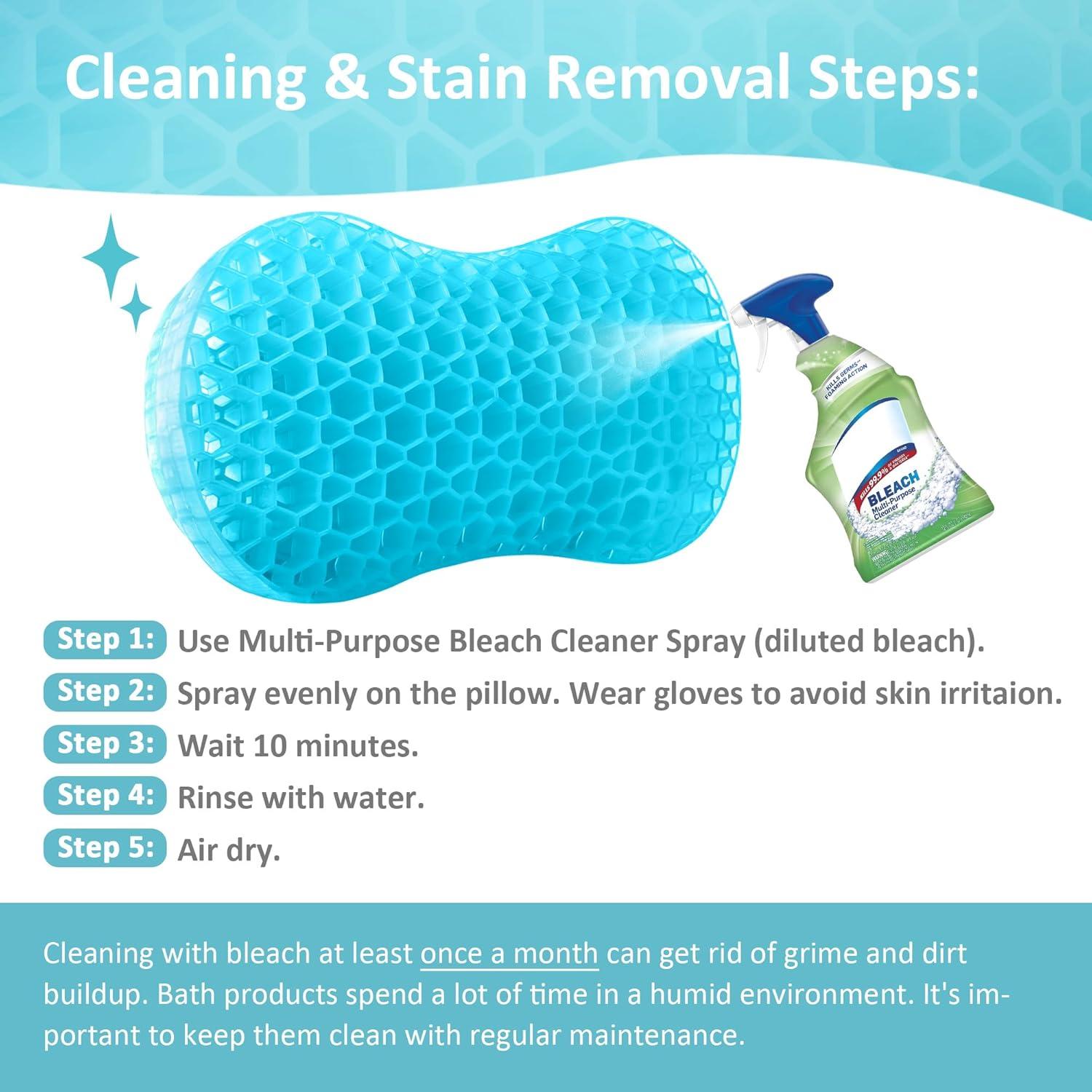 Almohada Lumbar de Gel Sunlit Aqua para Baño 38.1x21.8cm