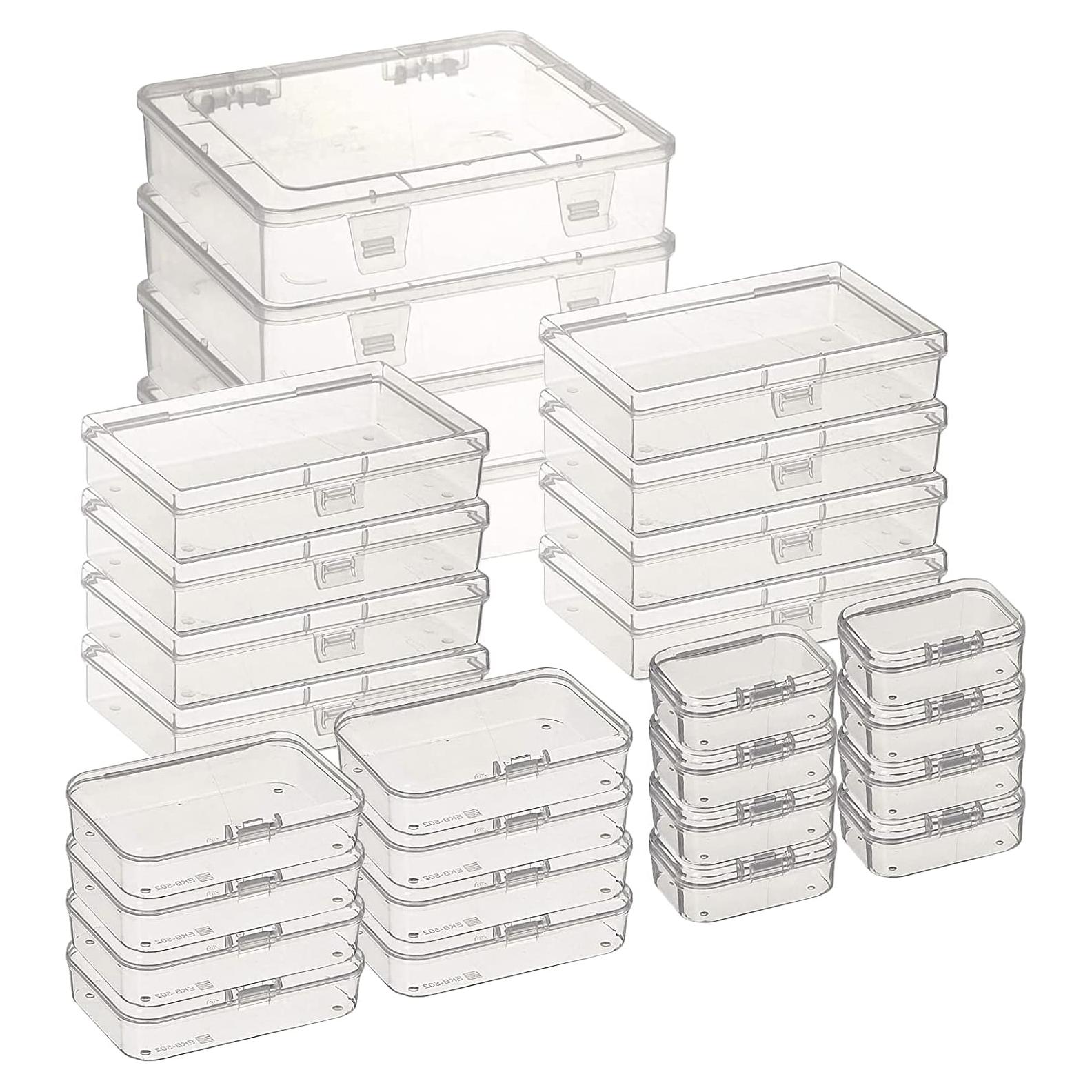 28 Cajas Rectangulares Transparentes Thintinick para Almacenamiento