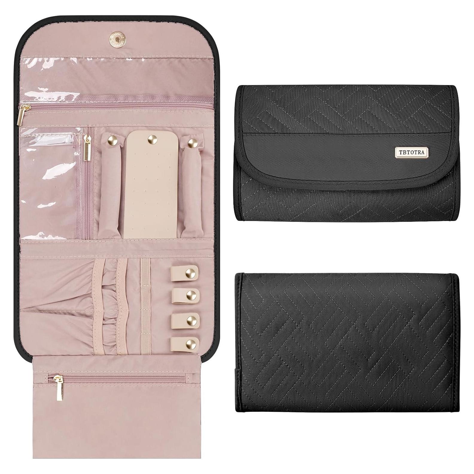 Caja Organizadora de Joyería de Viaje TBTOTRA Negra 5 Compartimentos