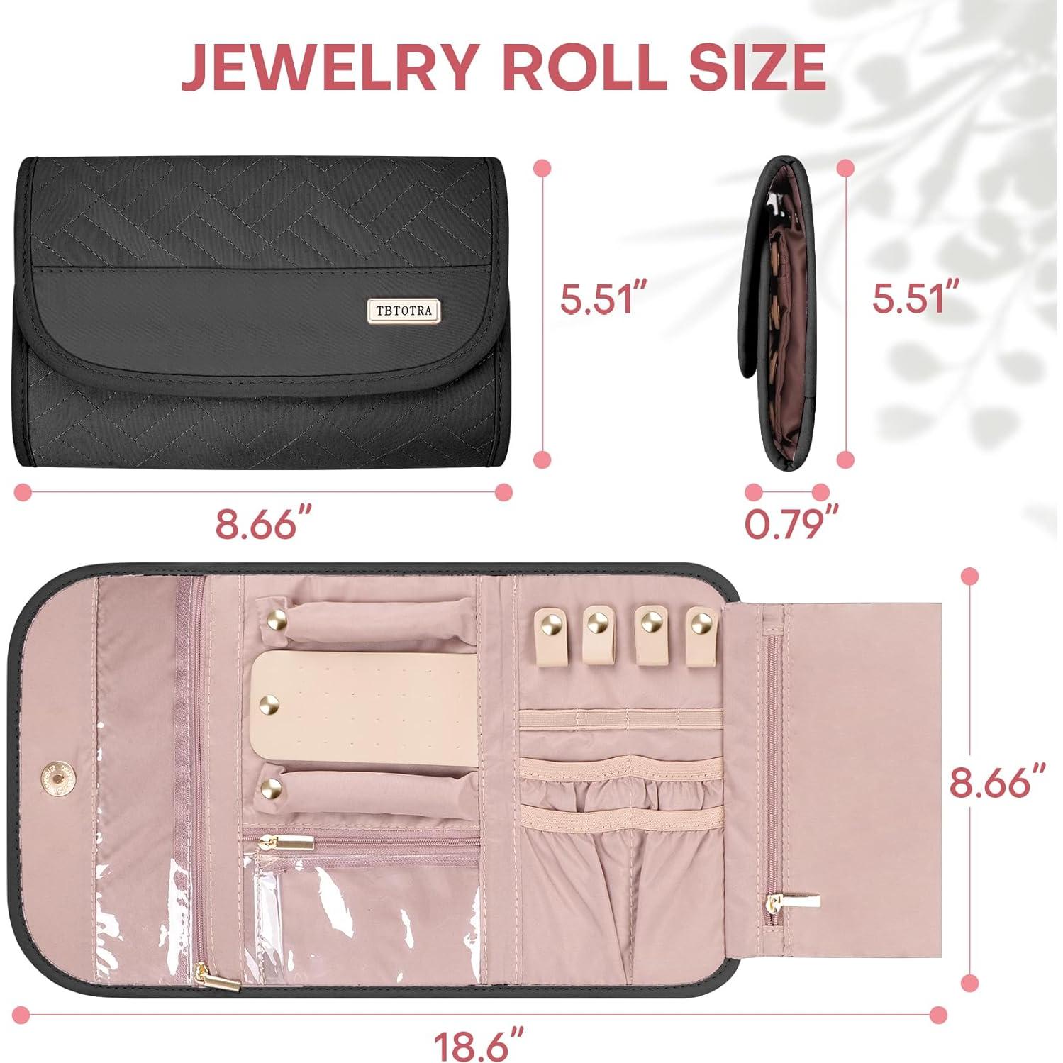 Caja Organizadora de Joyería de Viaje TBTOTRA Negra 5 Compartimentos