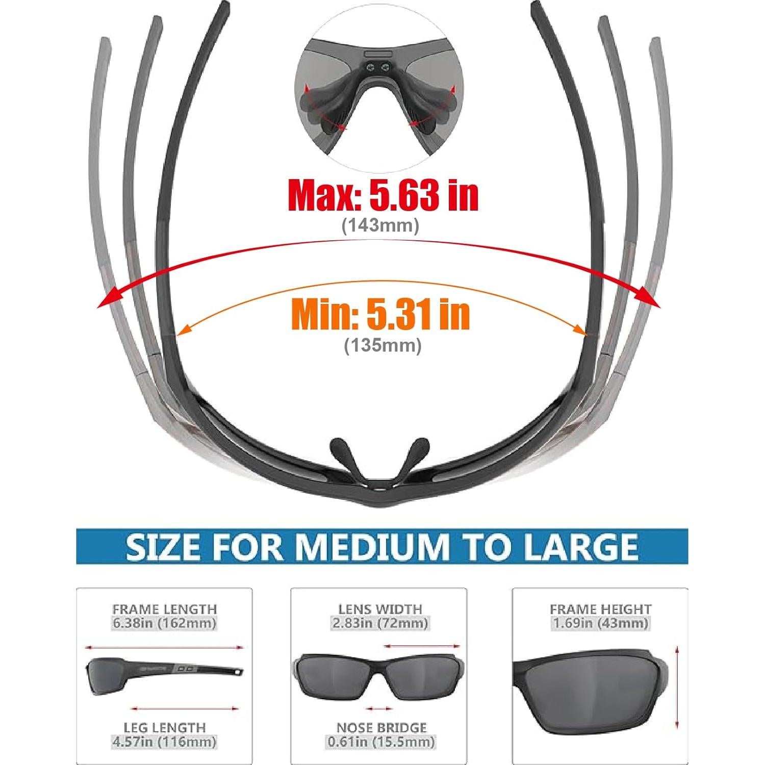 Gafas de Protección TR90 para Deportes de Motor - J11 Negro