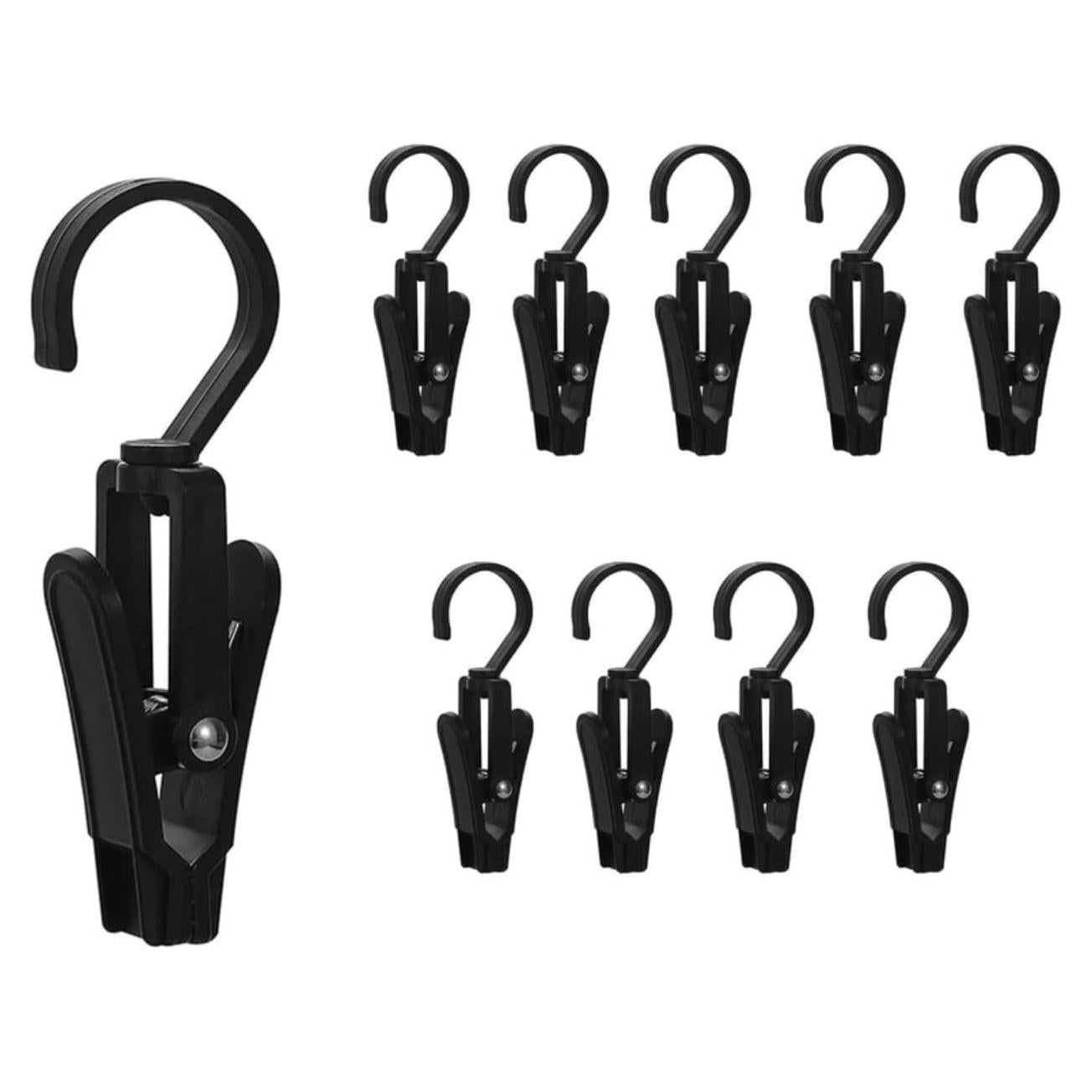 Paquete de 10 Pinzas para Ropa Genérico - 10.9 cm, Negro