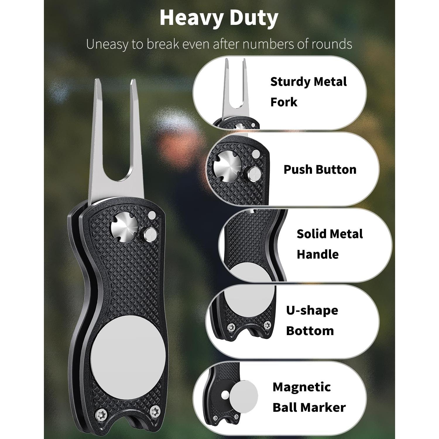 Herramienta de Reparación de Divots GreenHaven Plegable con Marcador