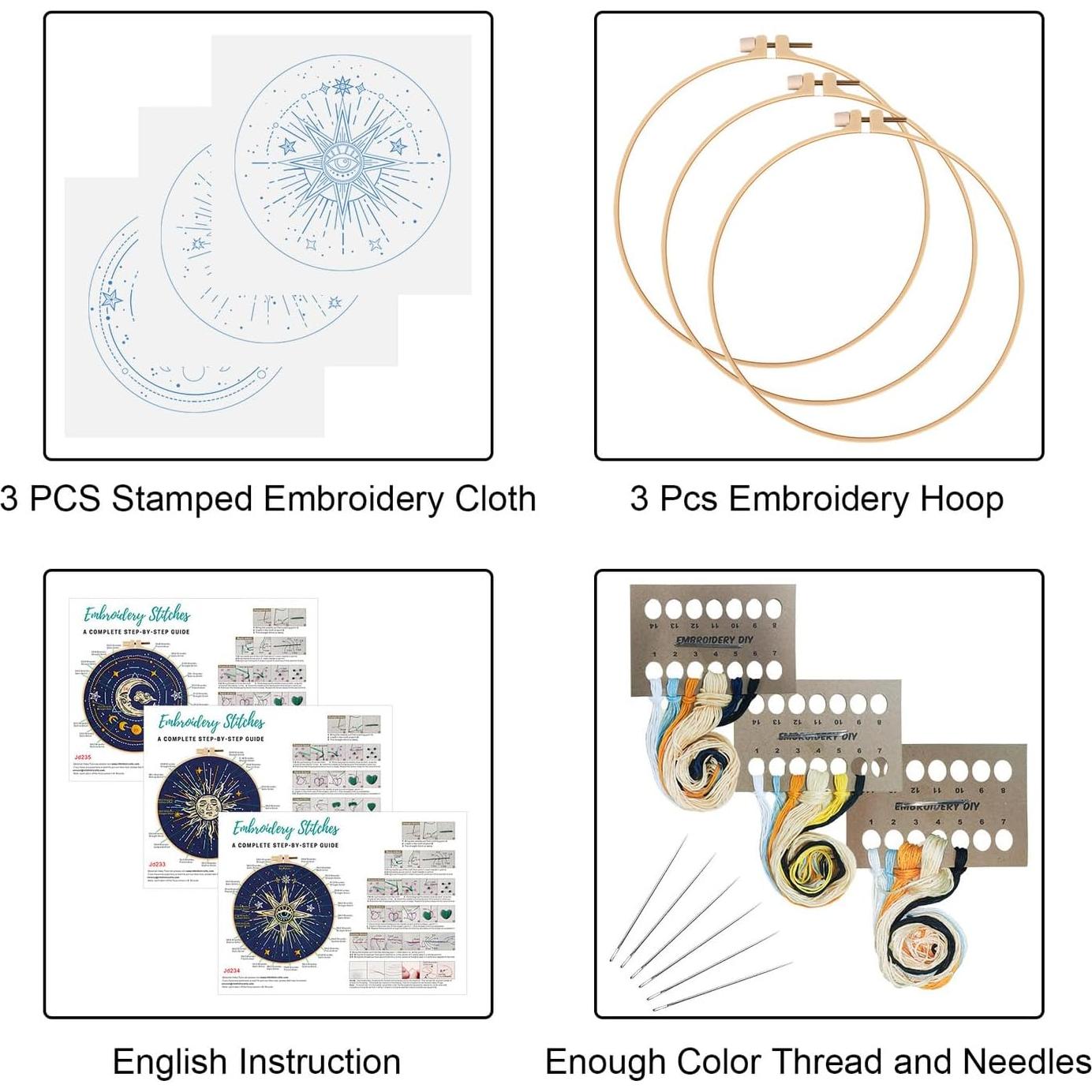 Kit de Bordado de Tarot Louise Maelys - 3 Patrones para Principiantes