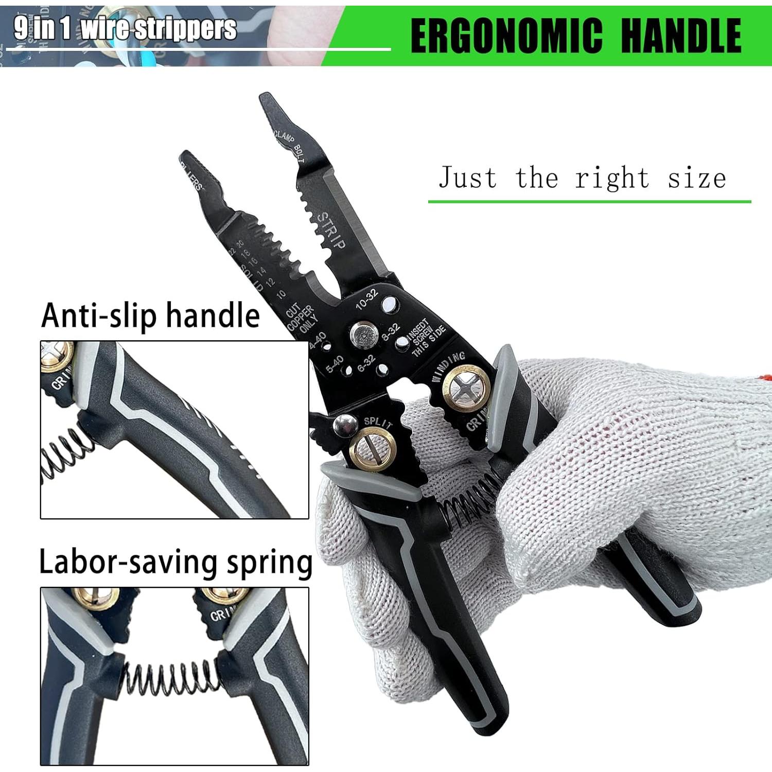 Herramienta Desforradora 9 en 1 Groword - Cortador de Cables 20-50 AWG