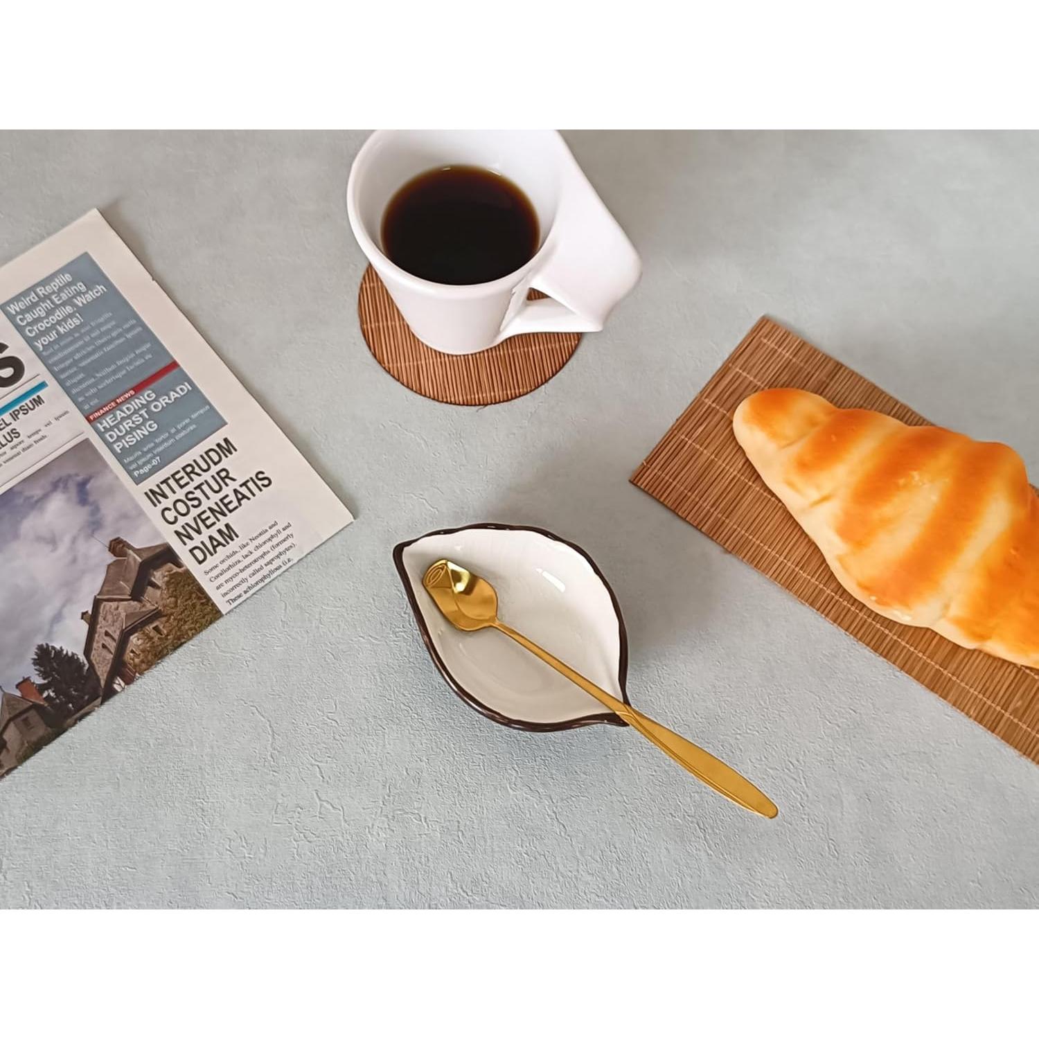 Juego de Cuchara de Café y Reposaplatos Cerámico TOPYOKK