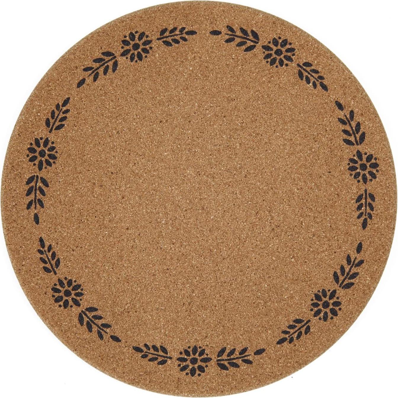 Trivet de Corcho Redondo Ninegridisland - 19 cm, Set de 4