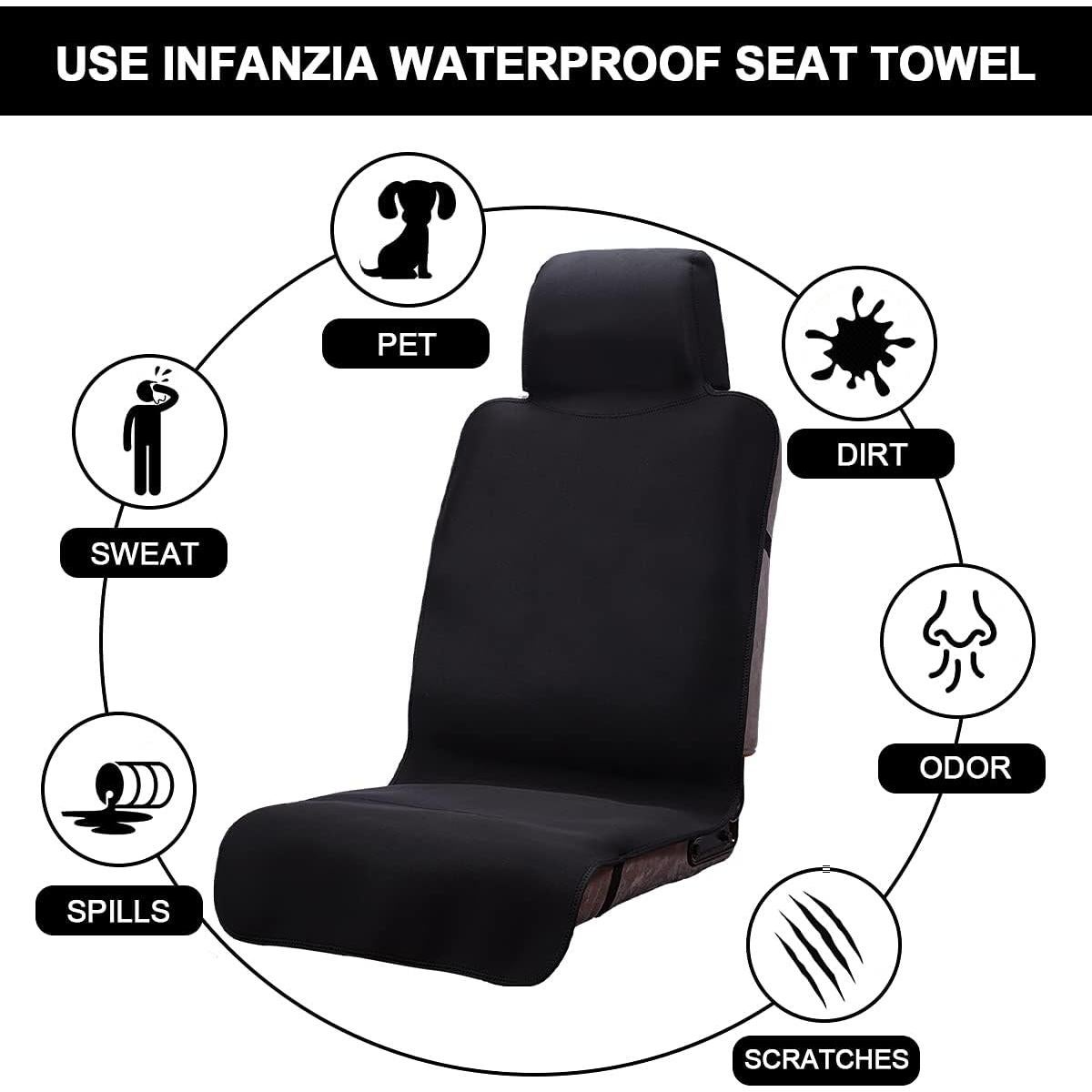 Cubierta de Asiento Impermeable INFANZIA Ajuste Universal Negro