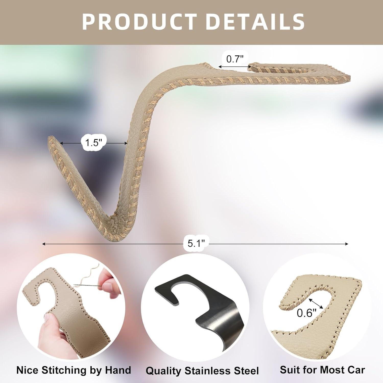 Ganchos para Bolsos de Auto Etre Jeune Beige - Paquete de 2