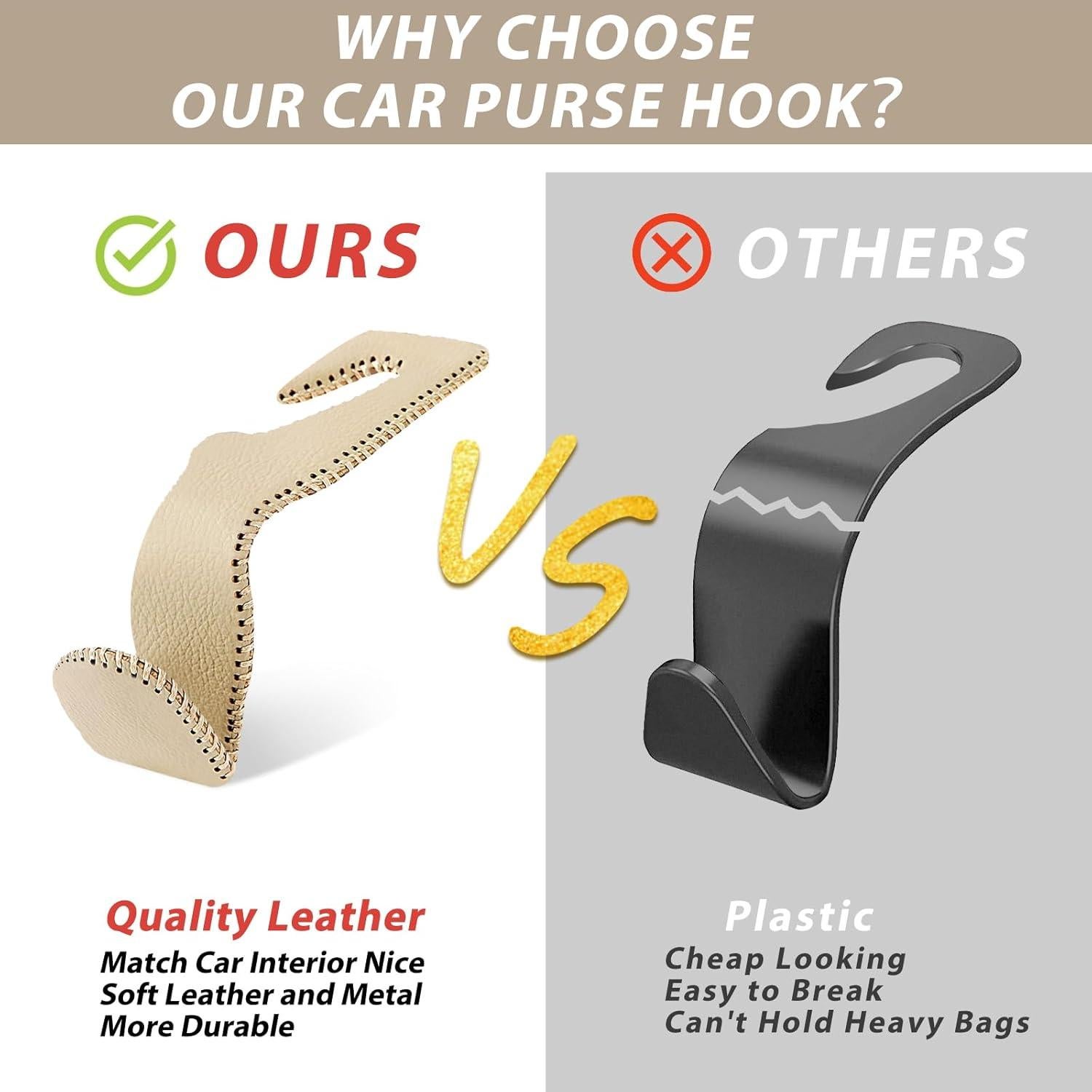 Ganchos para Bolsos de Auto Etre Jeune Beige - Paquete de 2