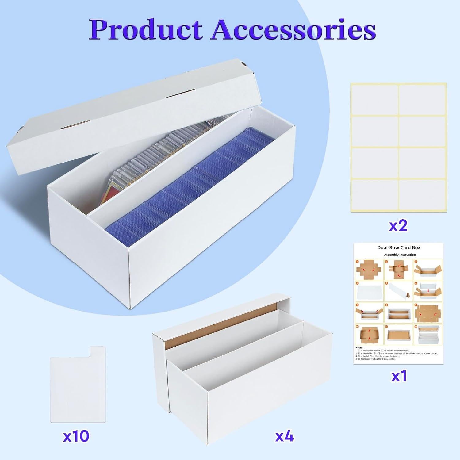 Caja de Almacenamiento de Cartas ULTRGEE - 4 Paquetes - 2 Filas