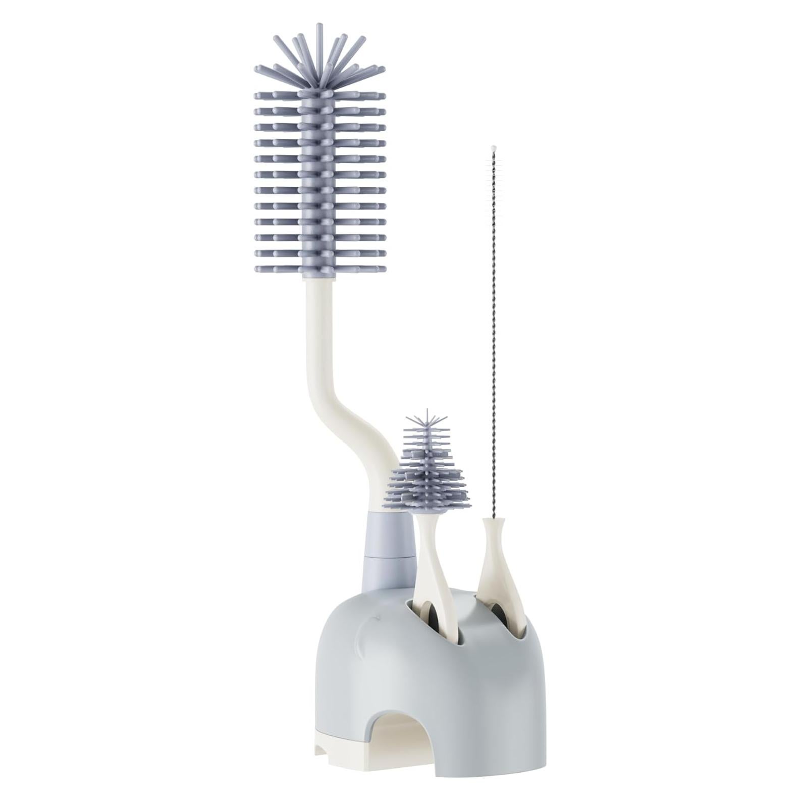 Juego de Cepillos de Botellas ePiiChua 3 en 1 Silicona Gris