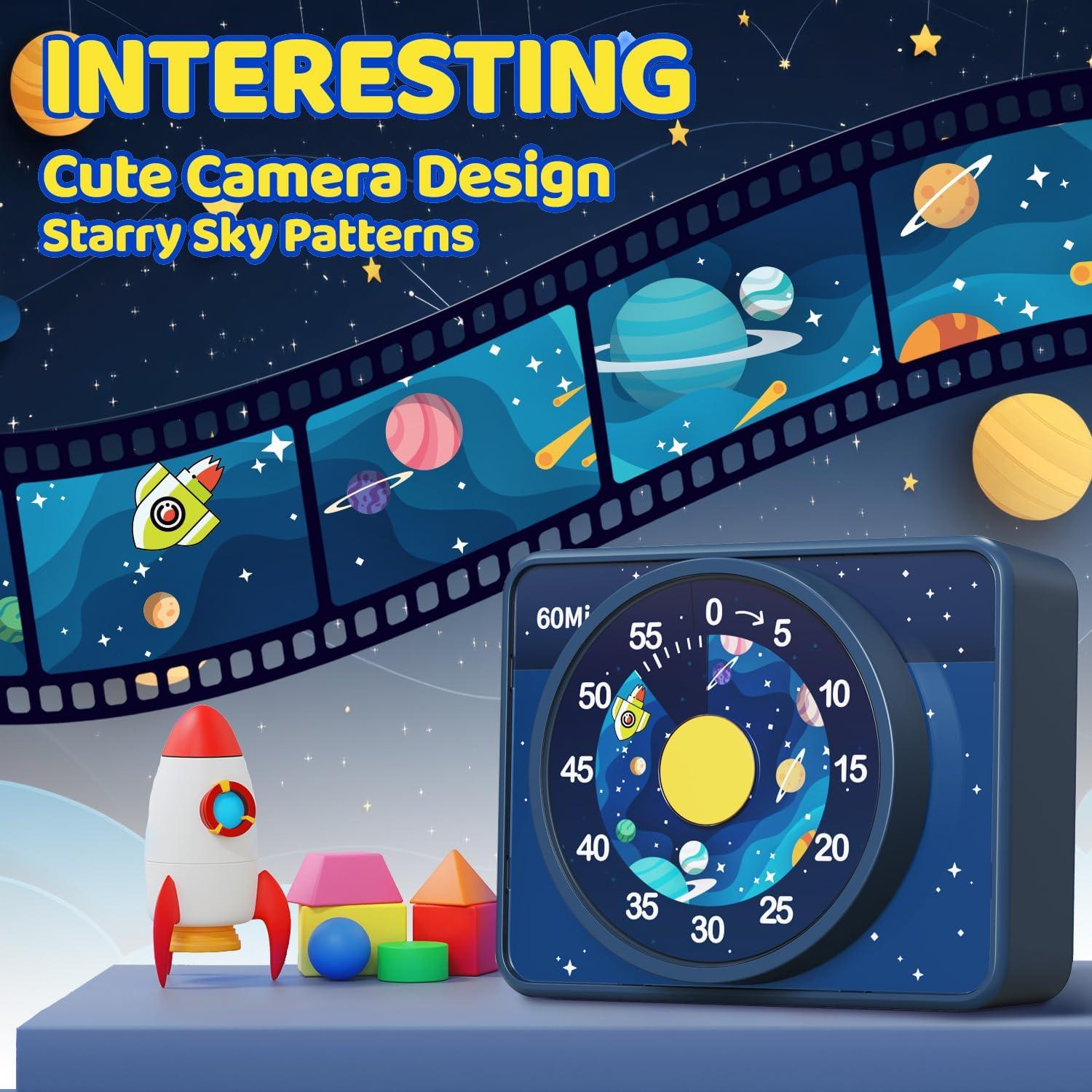 Temporizador Visual VOCOO Azul para Niños - Cielo Estrellado 60 Min