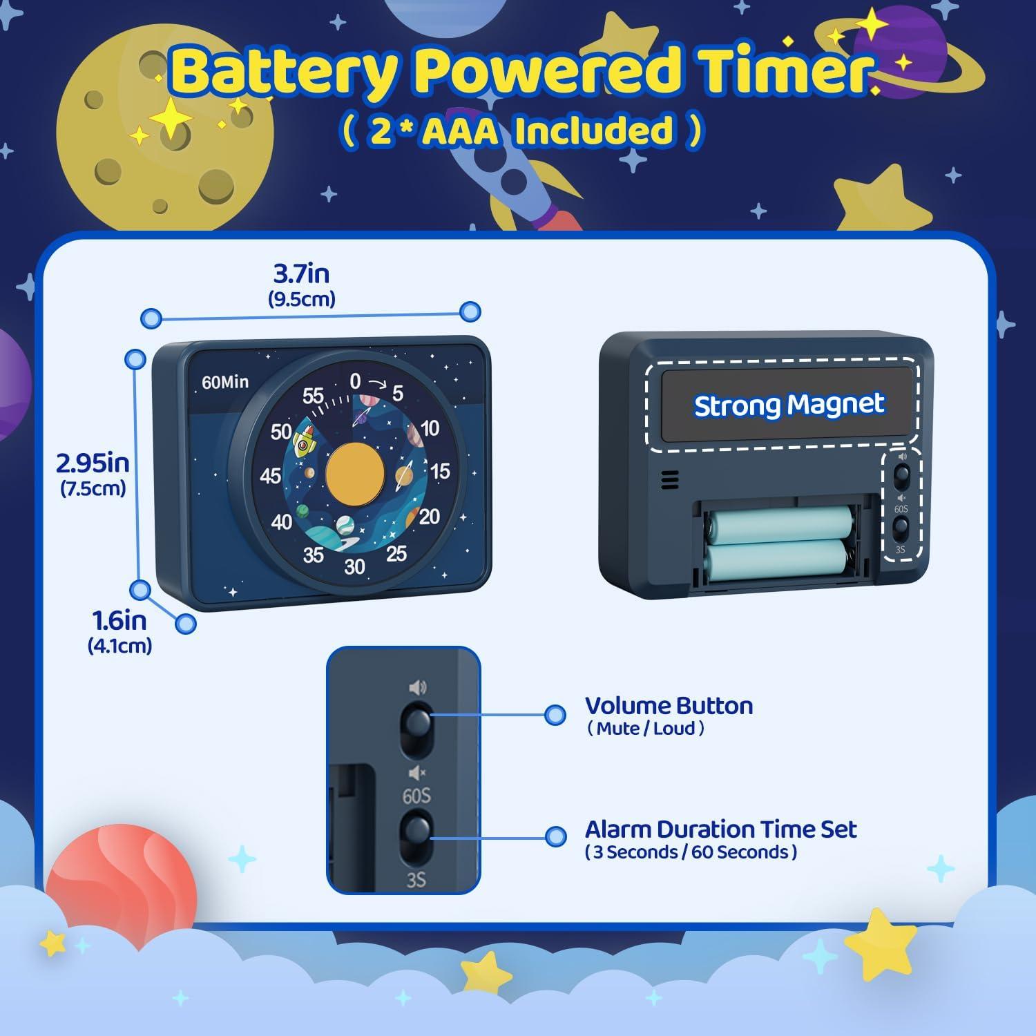 Temporizador Visual VOCOO Azul para Niños - Cielo Estrellado 60 Min