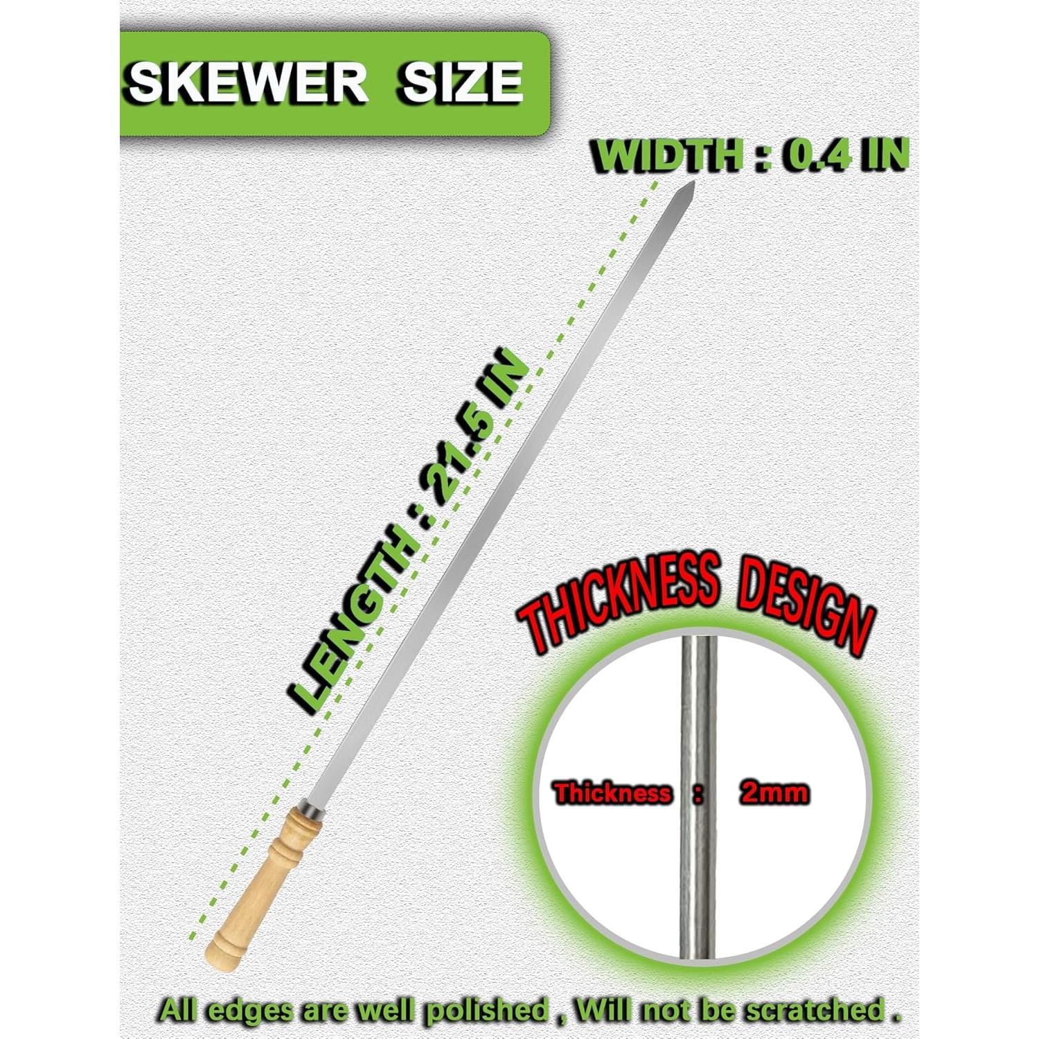 Pinchos para Asar JOWHONK 54.61 cm Acero Inoxidable 6 PCS