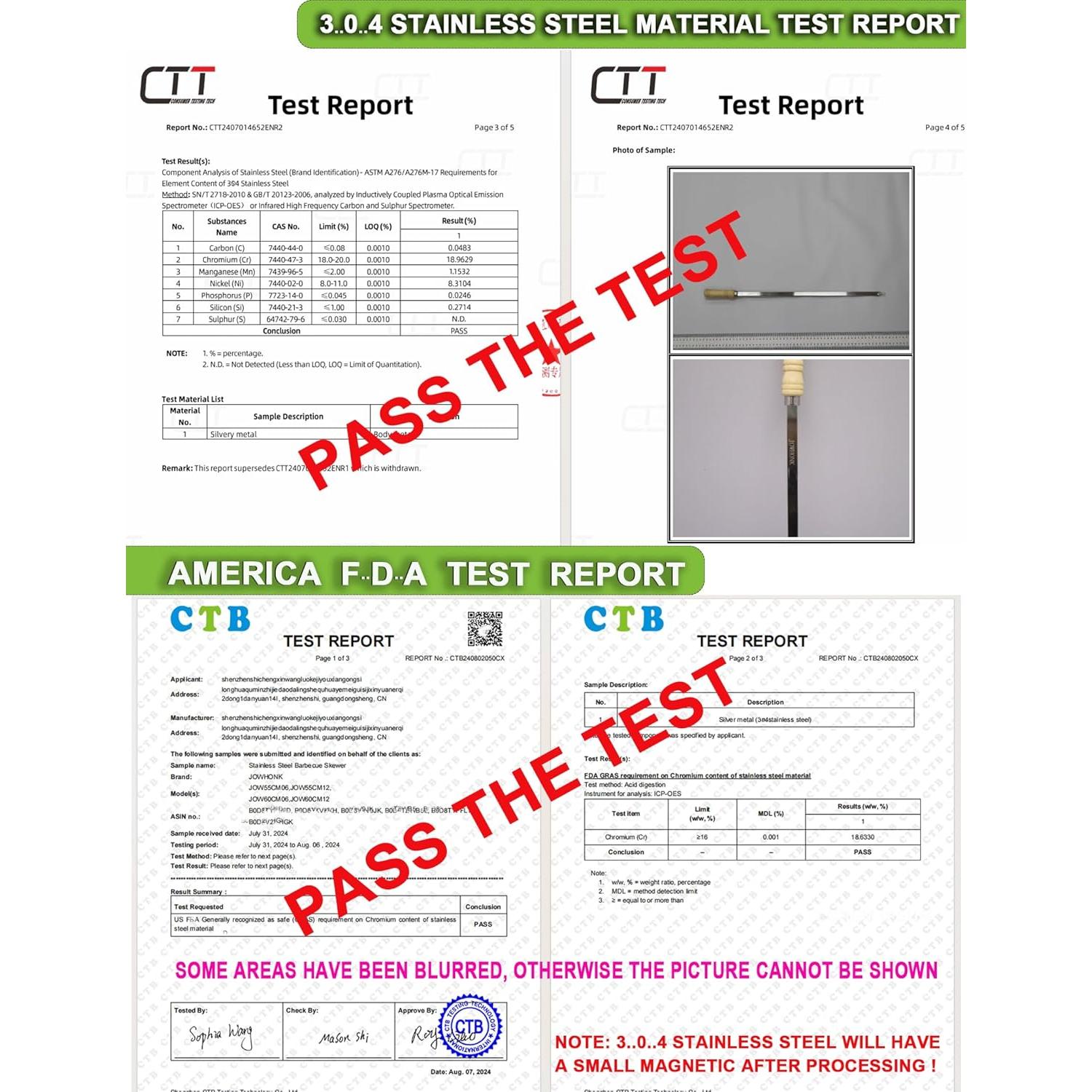 Pinchos para Asar JOWHONK 54.61 cm Acero Inoxidable 6 PCS